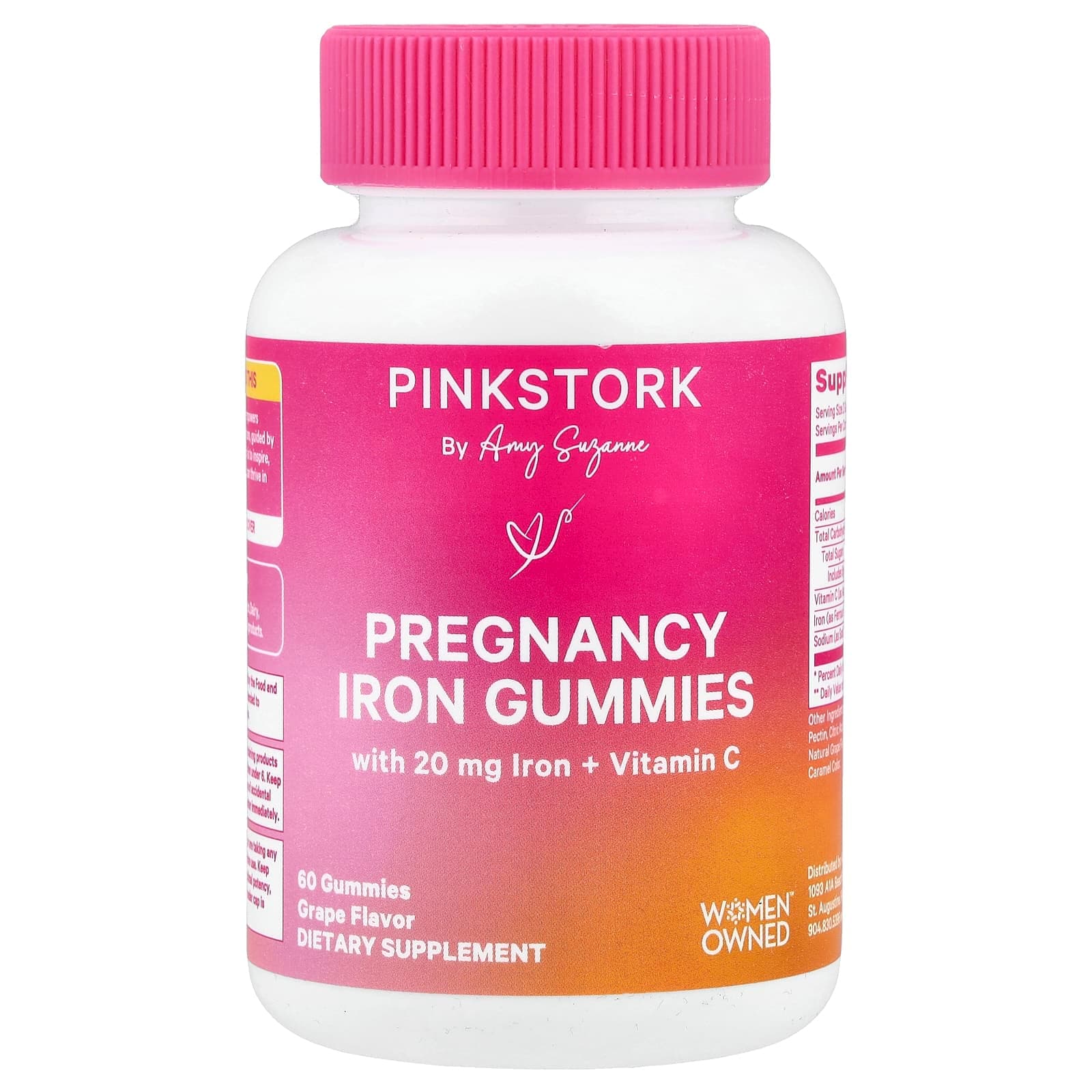 Pink Stork Pregnancy Iron Gummies – Grape – 60 gommes de Pink Stork