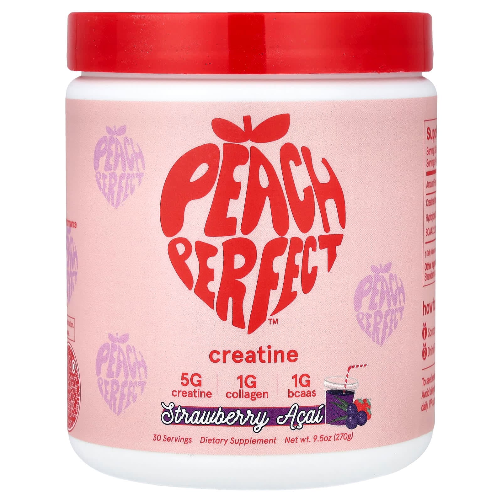 Peach Perfect Creatine – Strawberry Acai – 270 g de Peach Perfect