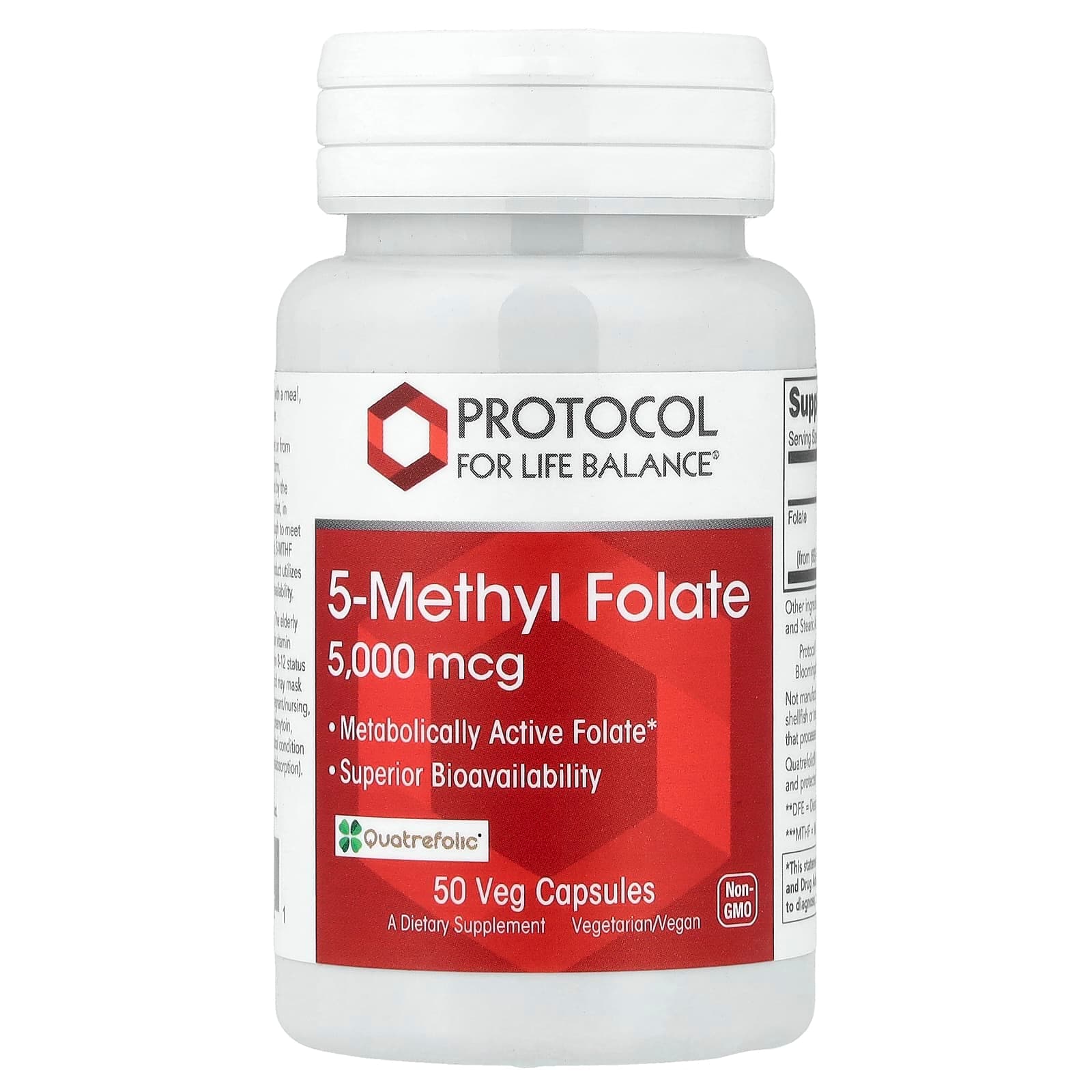 Protocol for Life Balance 5-Methyl Folate – 50 gélules végétales de Protocol for Life Balance