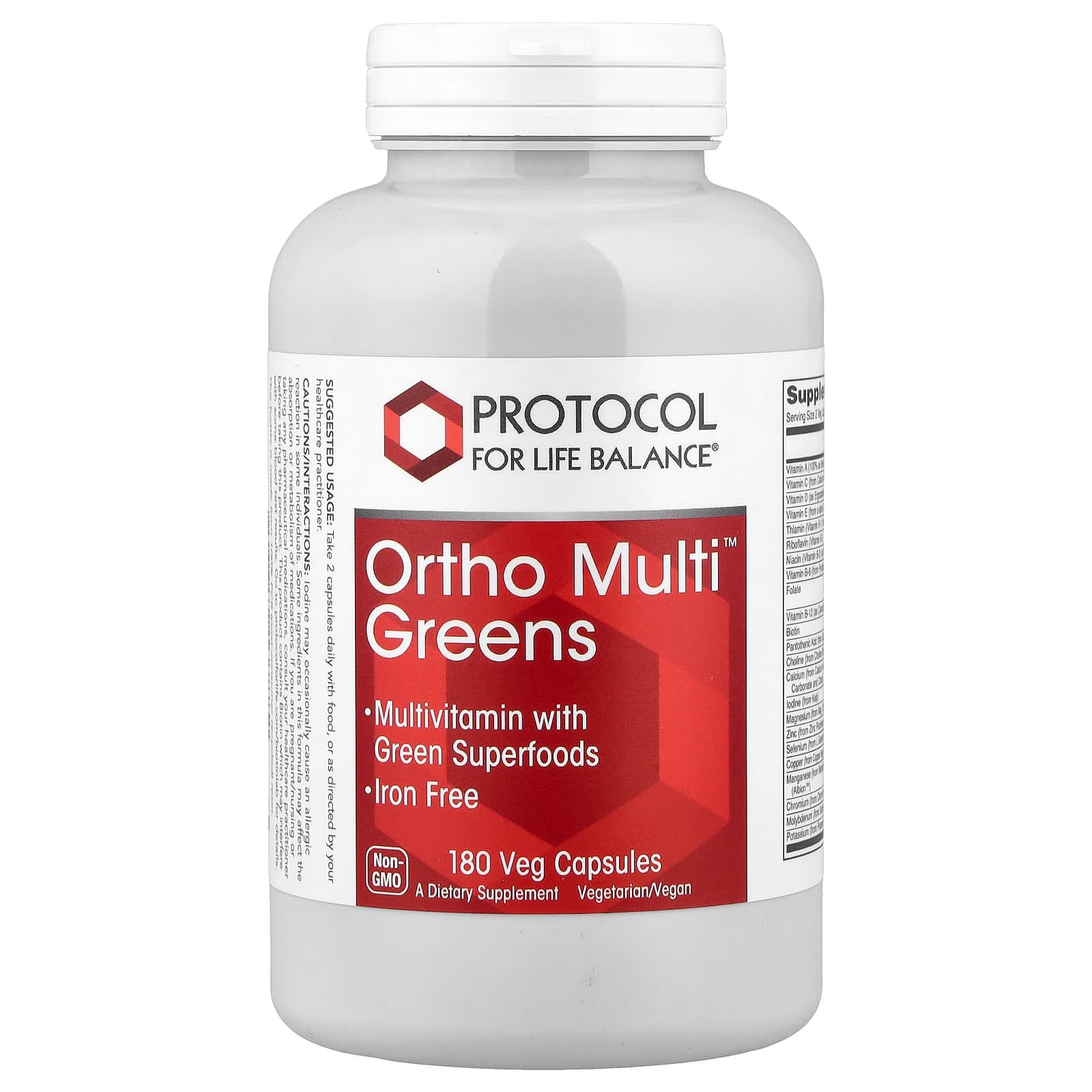 Protocol for Life Balance Ortho Multi Greens – 180 gélules végétales de Protocol for Life Balance