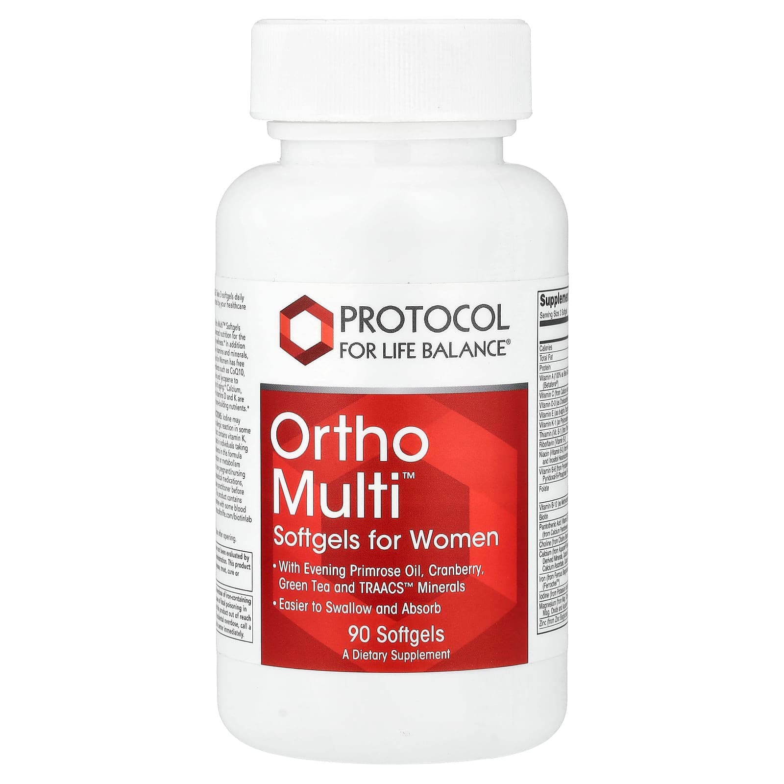 Protocol for Life Balance Ortho Multi, Softgels for Women – 90 capsules molles de Protocol for Life Balance