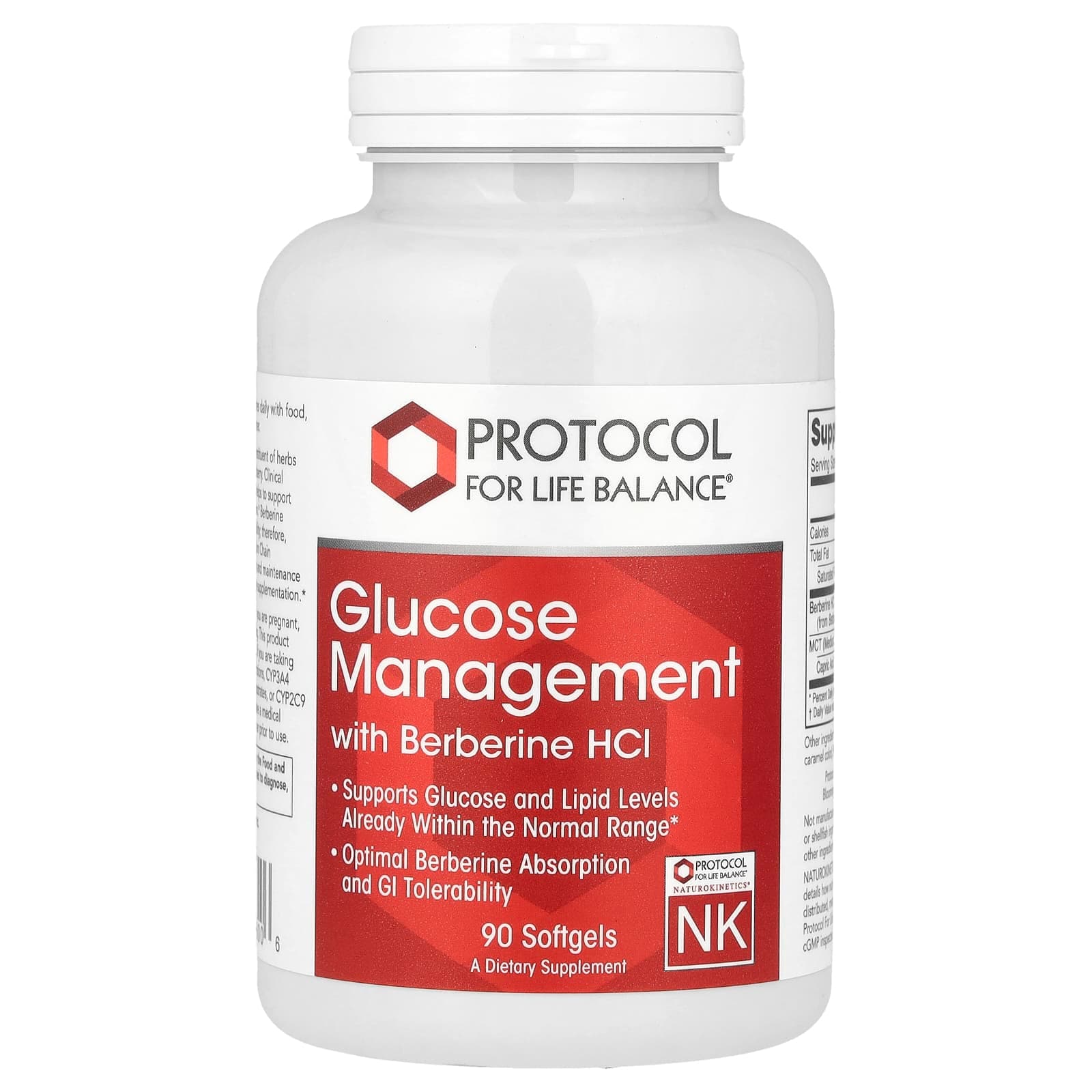 Protocol for Life Balance Glucose Management with Berberine HCl – 90 capsules molles de Protocol for Life Balance