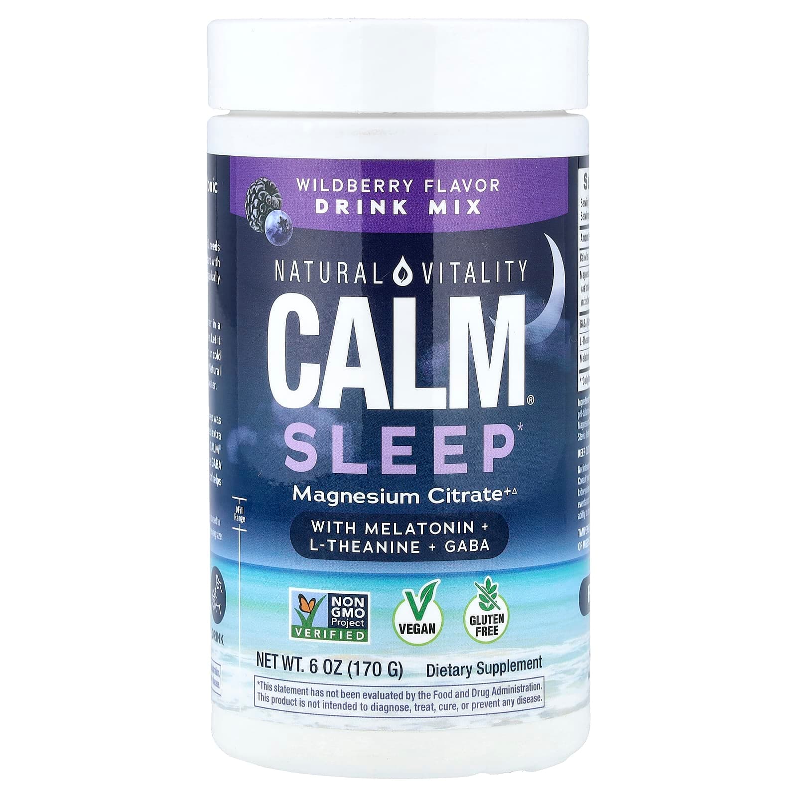 Natural Vitality CALM, Sleep, Drink Mix – Wildberry – 170 g de Natural Vitality