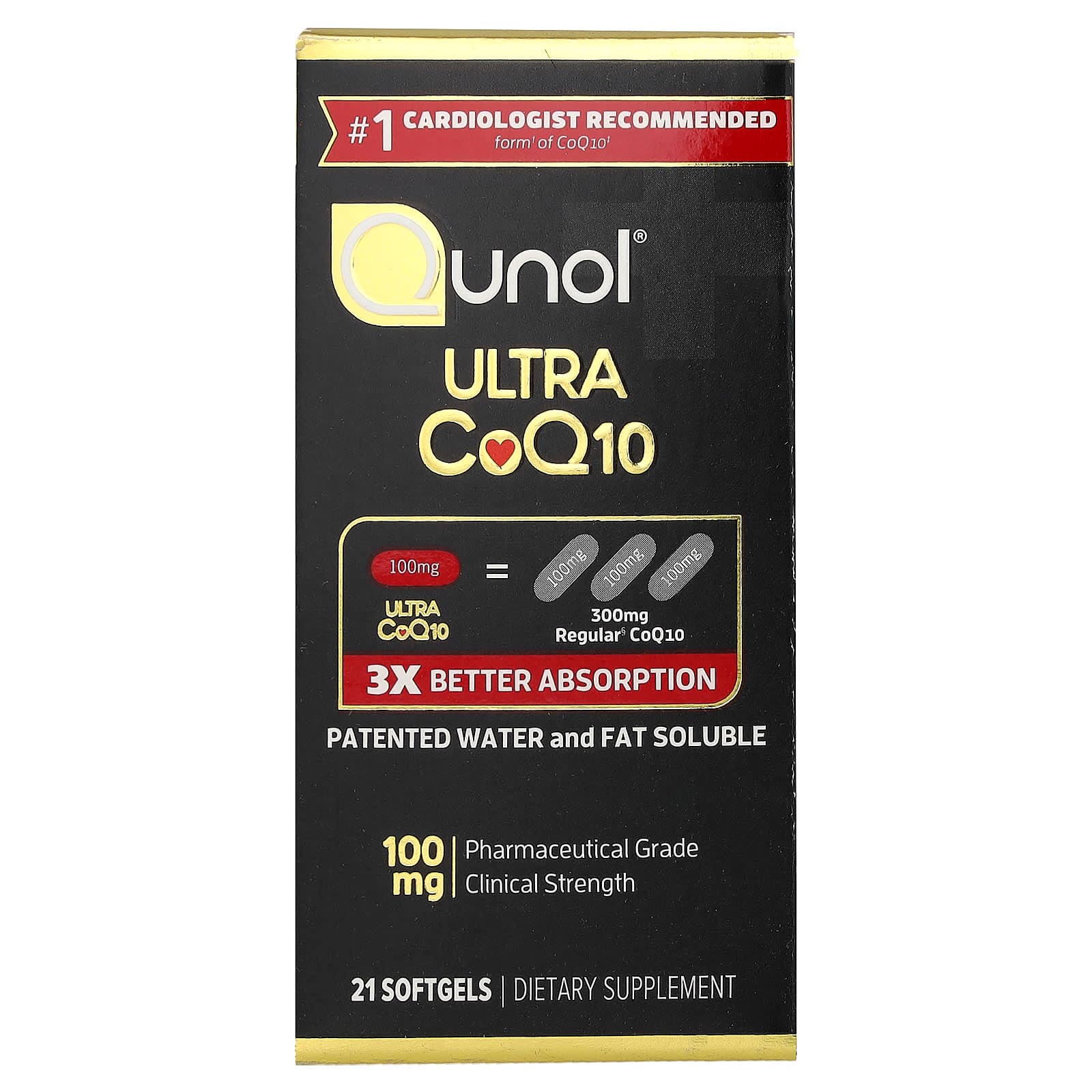 Qunol Ultra CoQ10 – 21 capsules molles de Qunol