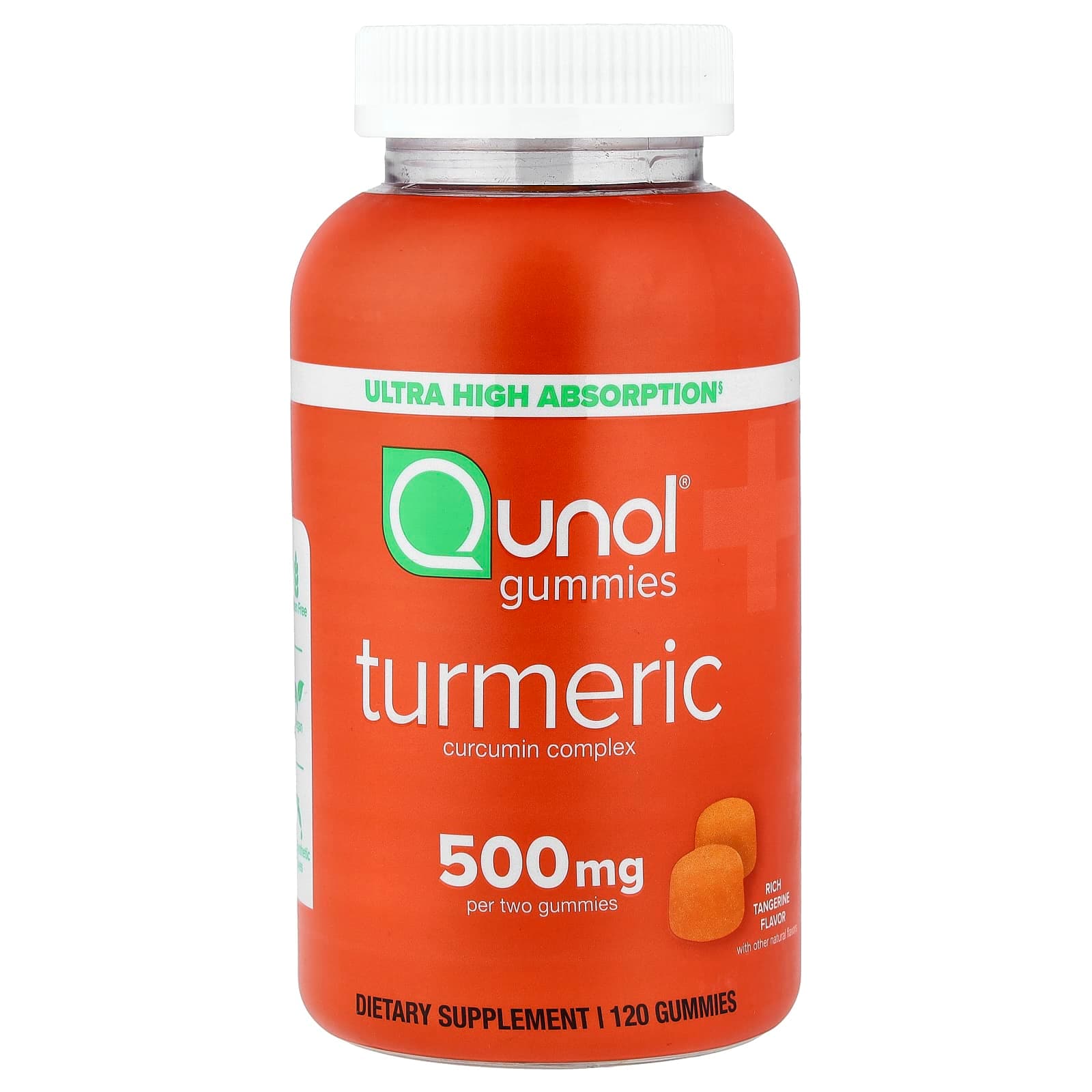 Qunol Turmeric Curcumin Complex, Rich Tangerine – 120 gommes de Qunol