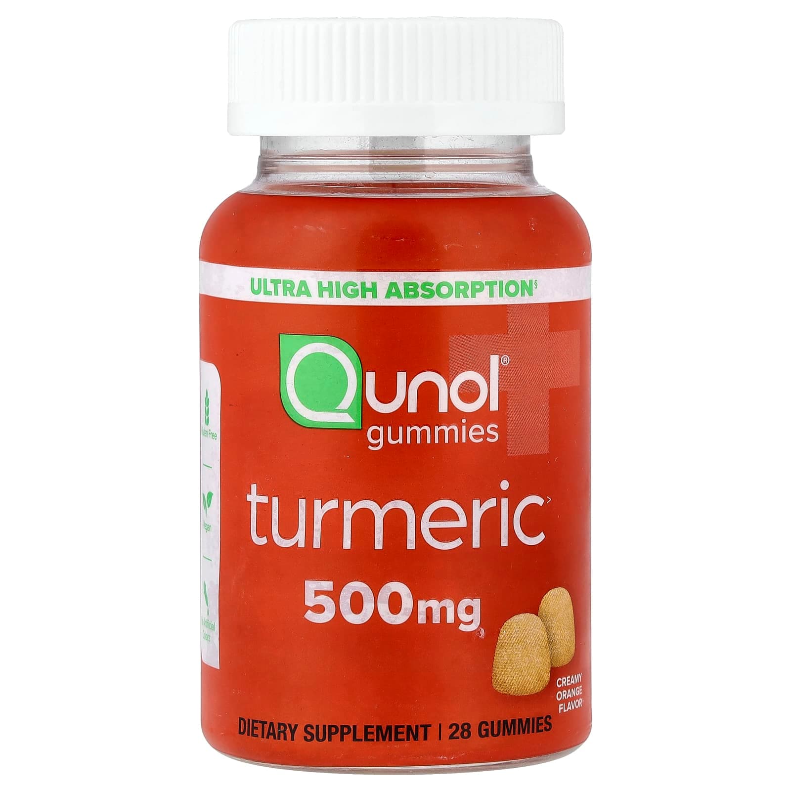 Qunol Turmeric Gummies – Creamy Orange – 28 gommes de Qunol
