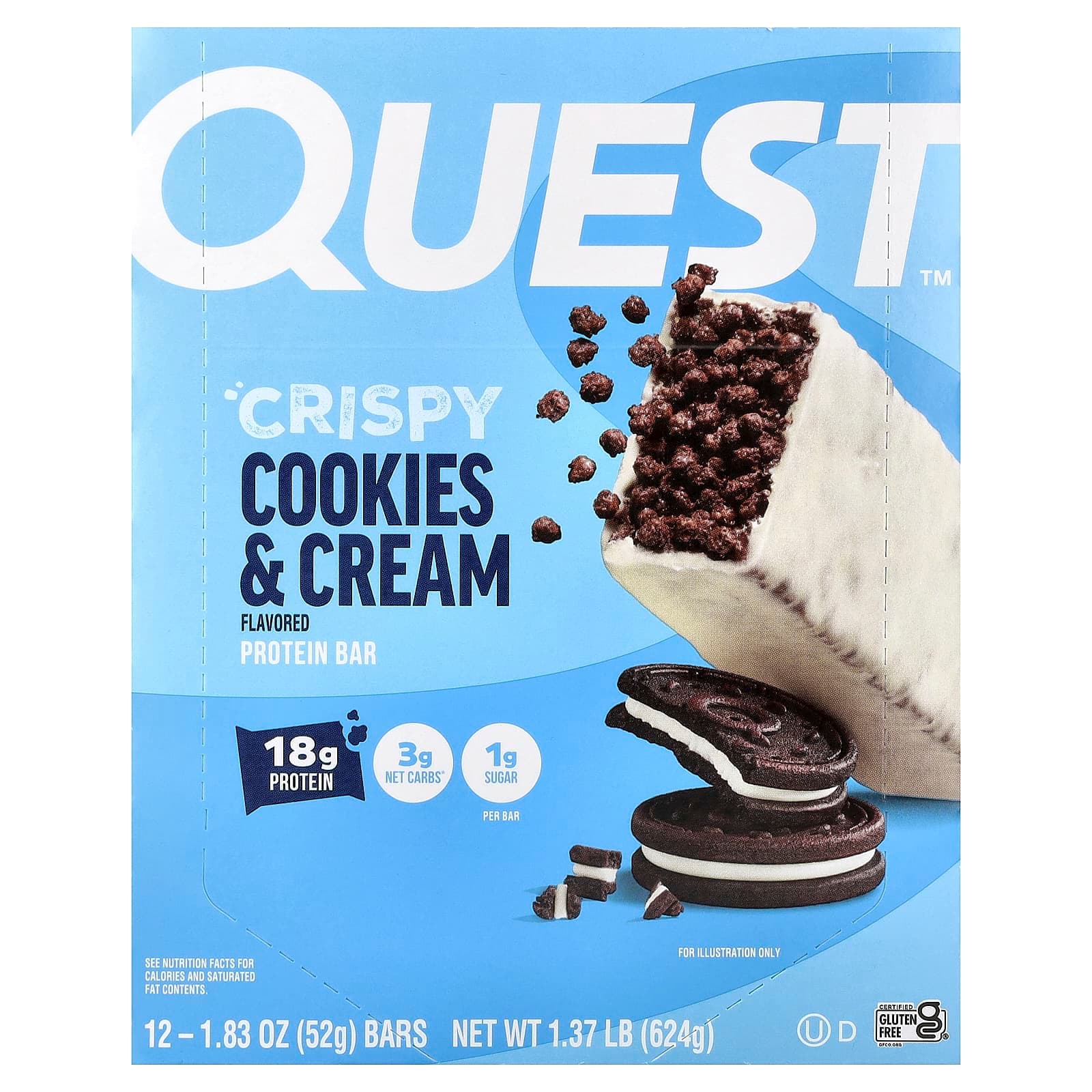 Quest Nutrition Protein Bar – Crispy Cookies & Cream – 52 g de Quest Nutrition
