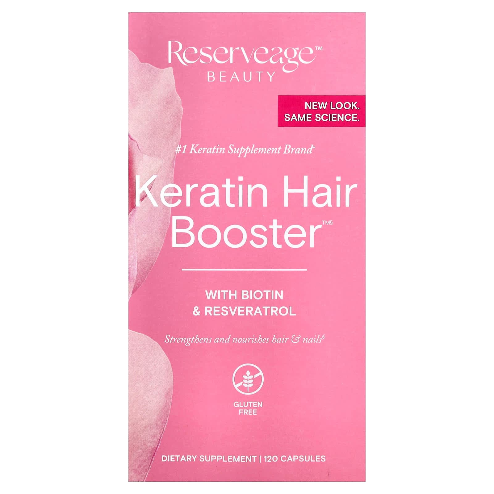 Reserveage Beauty Keratin Hair Booster with Biotin & Resveratrol – 120 gélules de Reserveage Beauty