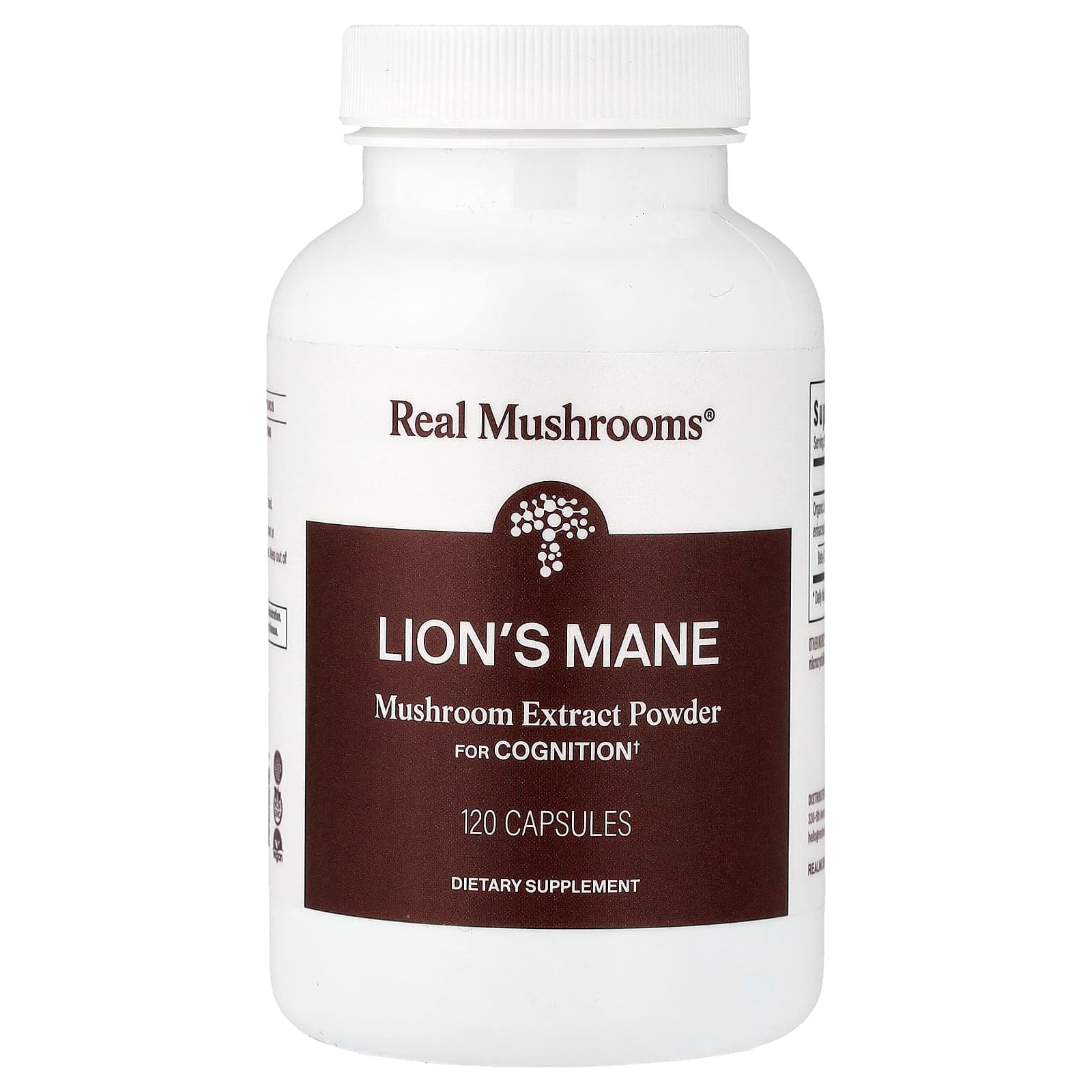 Real Mushrooms Lion's Mane, Mushroom Extract Powder – 120 gélules de Real Mushrooms