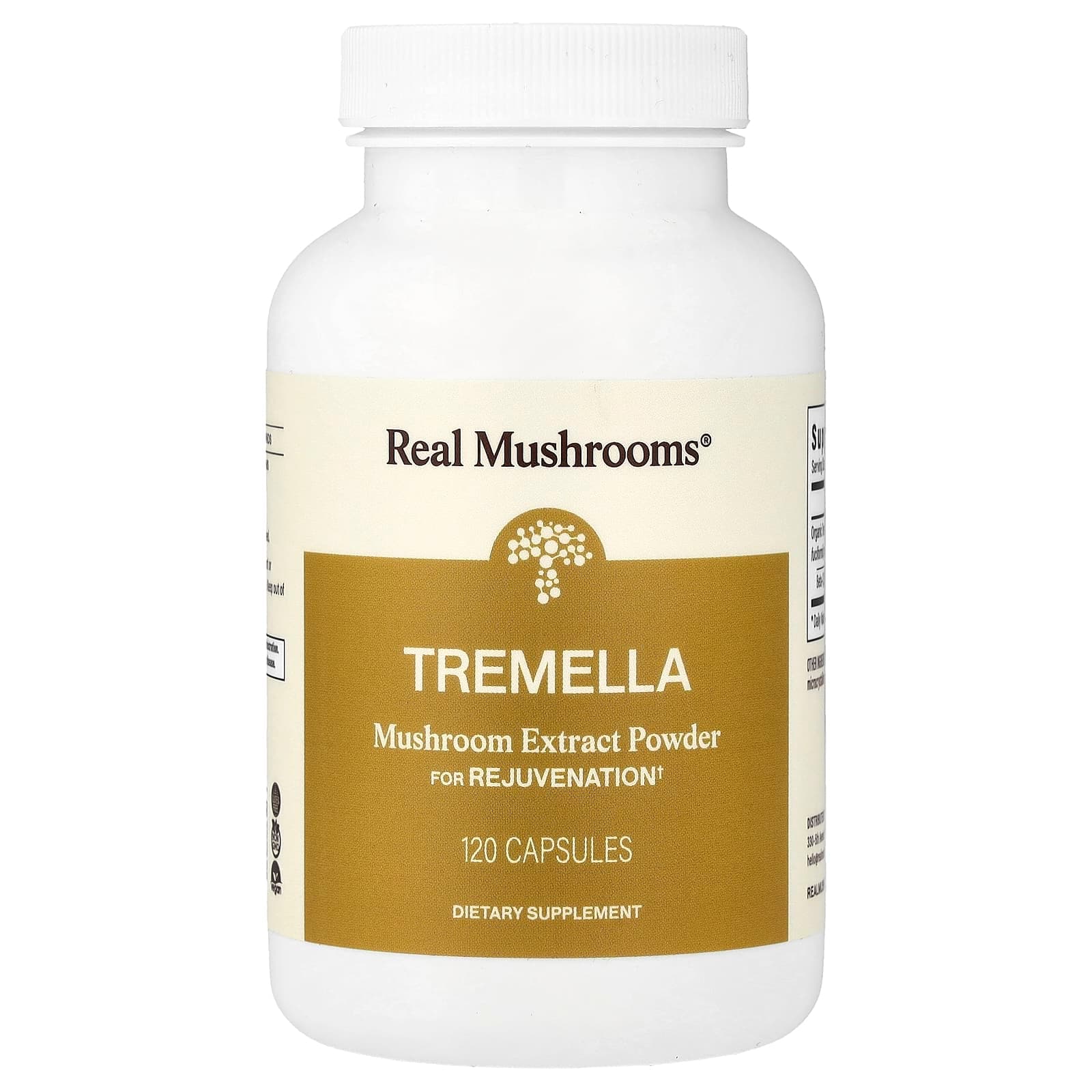 Real Mushrooms Tremella, Mushroom Extract Powder – 120 gélules de Real Mushrooms