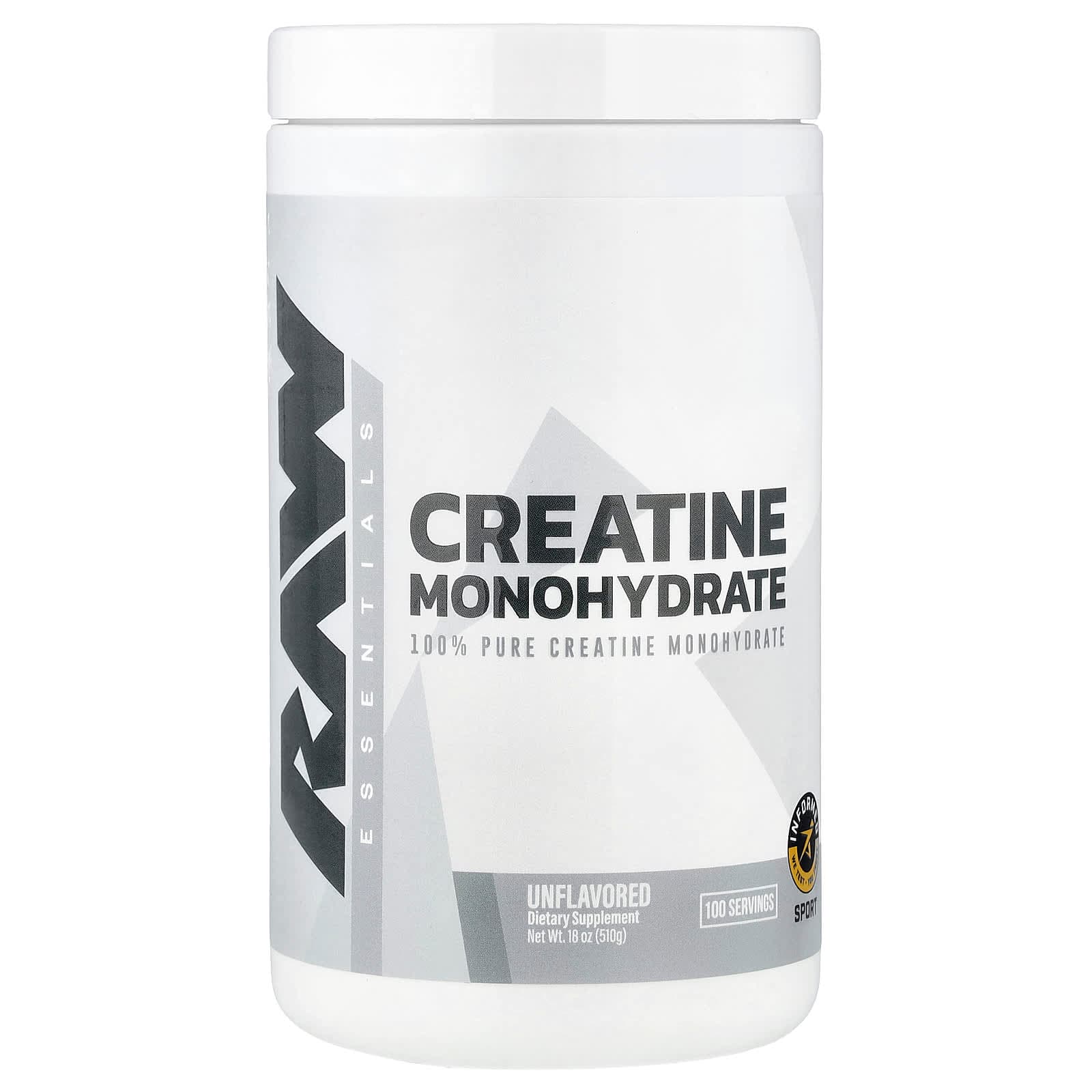 Raw Nutrition Essentials, Creatine Monohydrate – Sans arôme – 510 g de Raw Nutrition