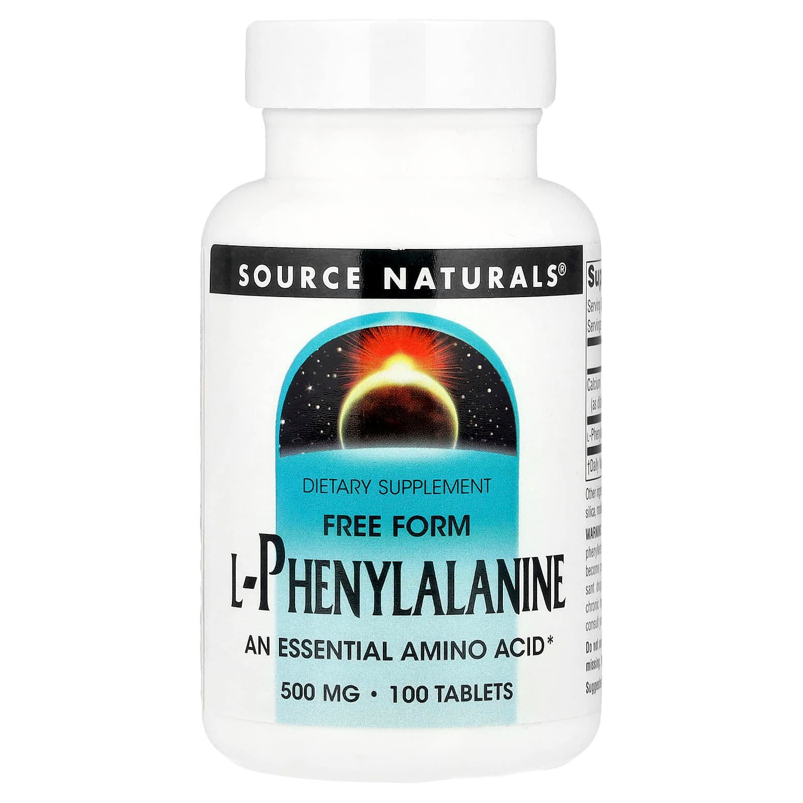 Source Naturals L-Phenylalanine – 100 comprimés de Source Naturals