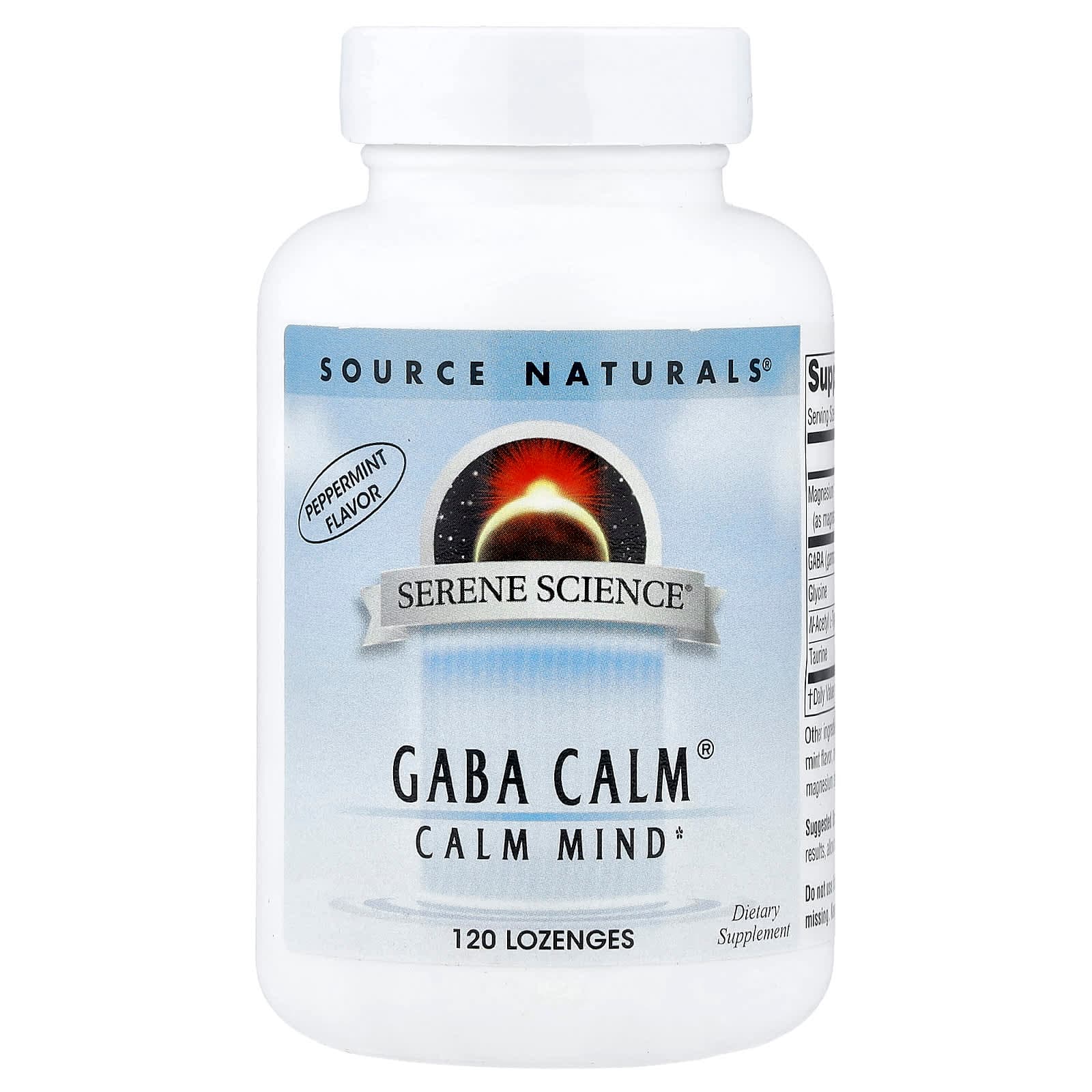 Source Naturals Serene Science, GABA Calm – Peppermint – 120 pastilles de Source Naturals