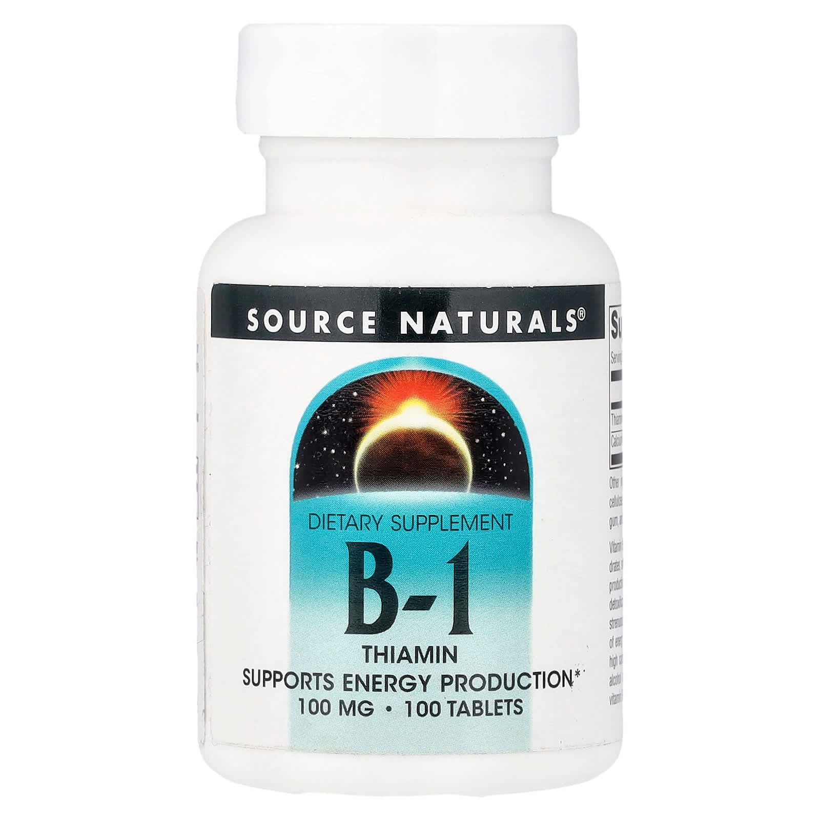 Source Naturals Vitamin B-1Thiamin – 100 comprimés de Source Naturals