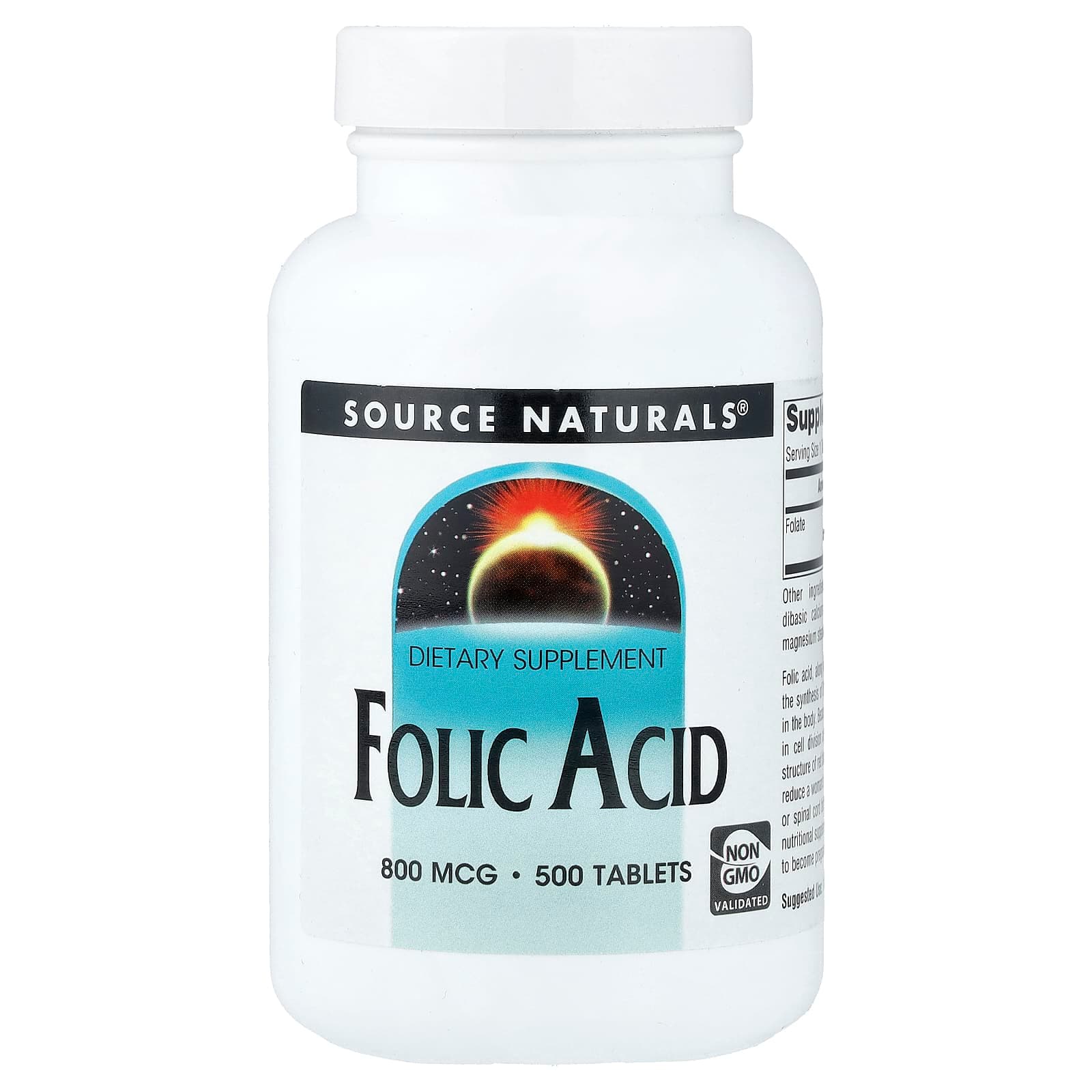 Source Naturals Folic Acid – 500 comprimés de Source Naturals