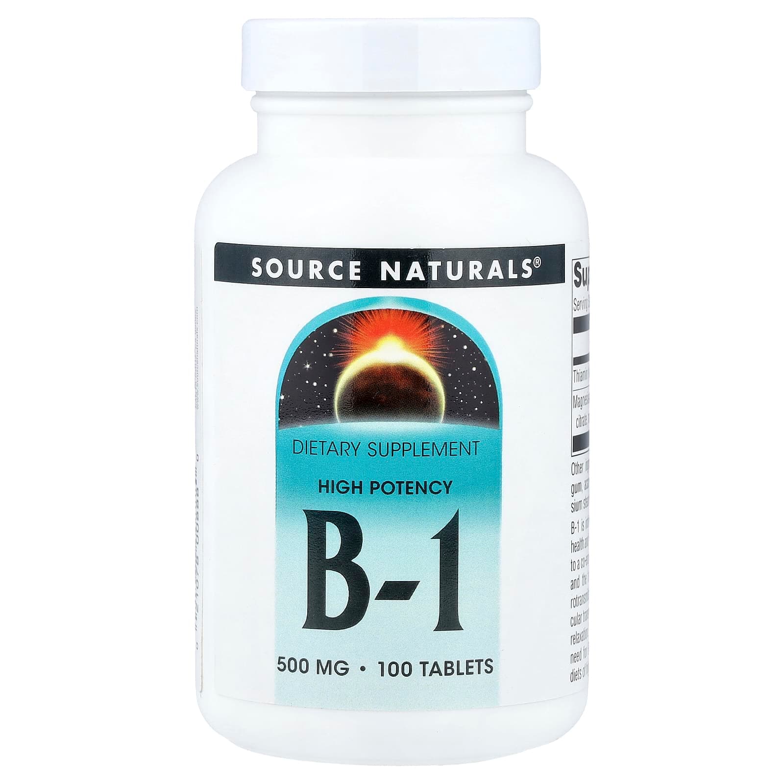 Source Naturals Vitamin B-1, High Potency – 100 comprimés de Source Naturals