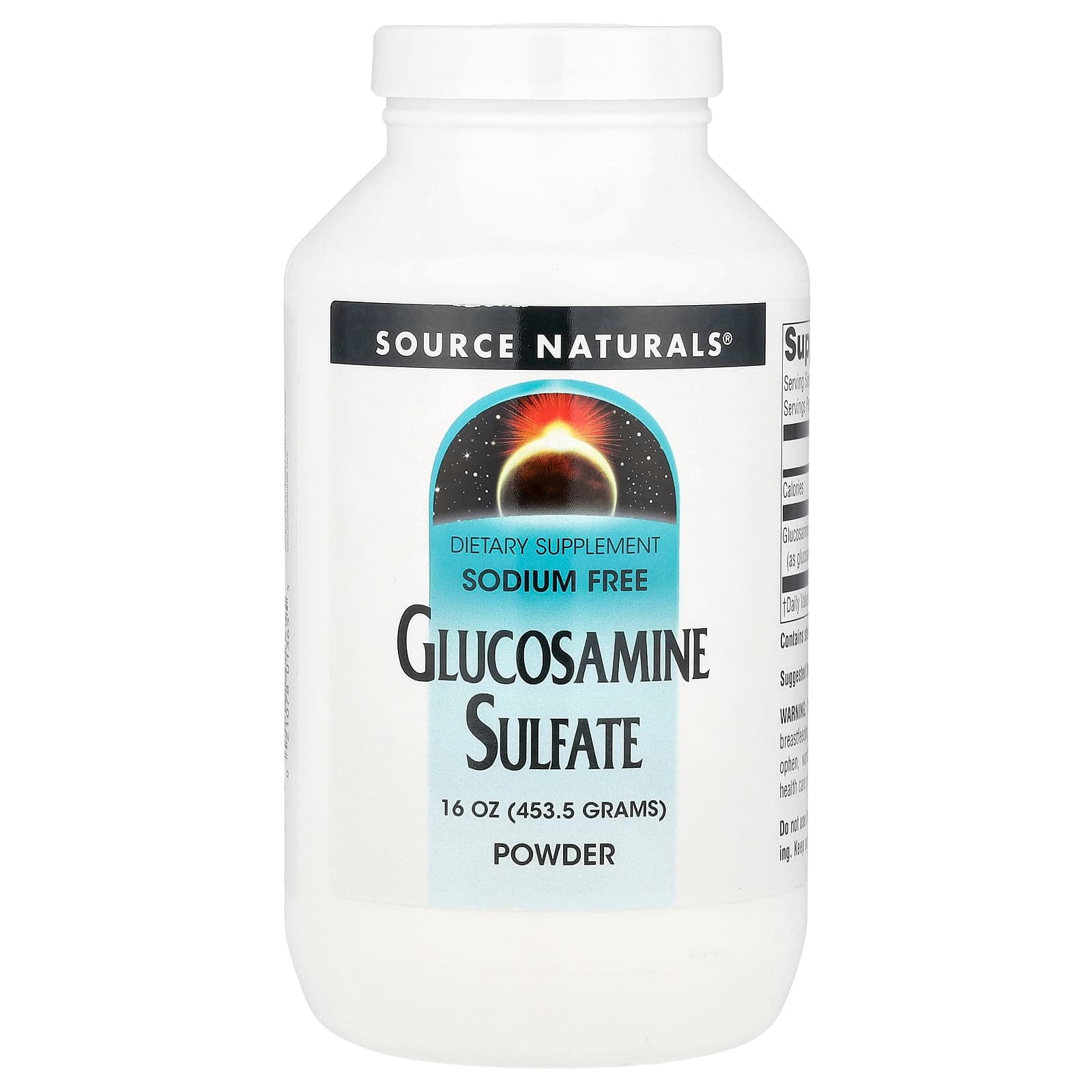 Source Naturals Glucosamine Sulfate Powder, Sodium Free – 453,5 g de Source Naturals