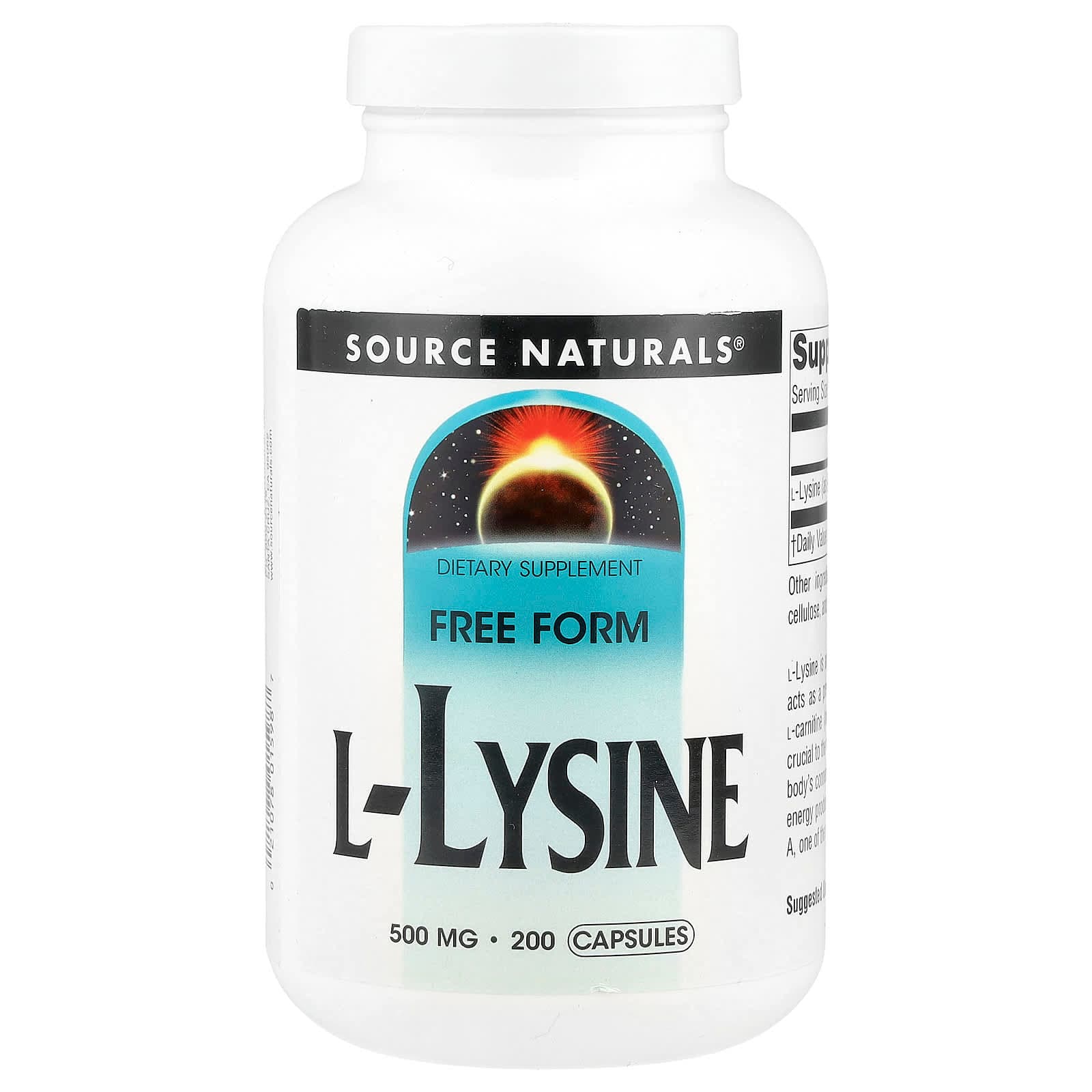 Source Naturals L-Lysine – 200 gélules de Source Naturals