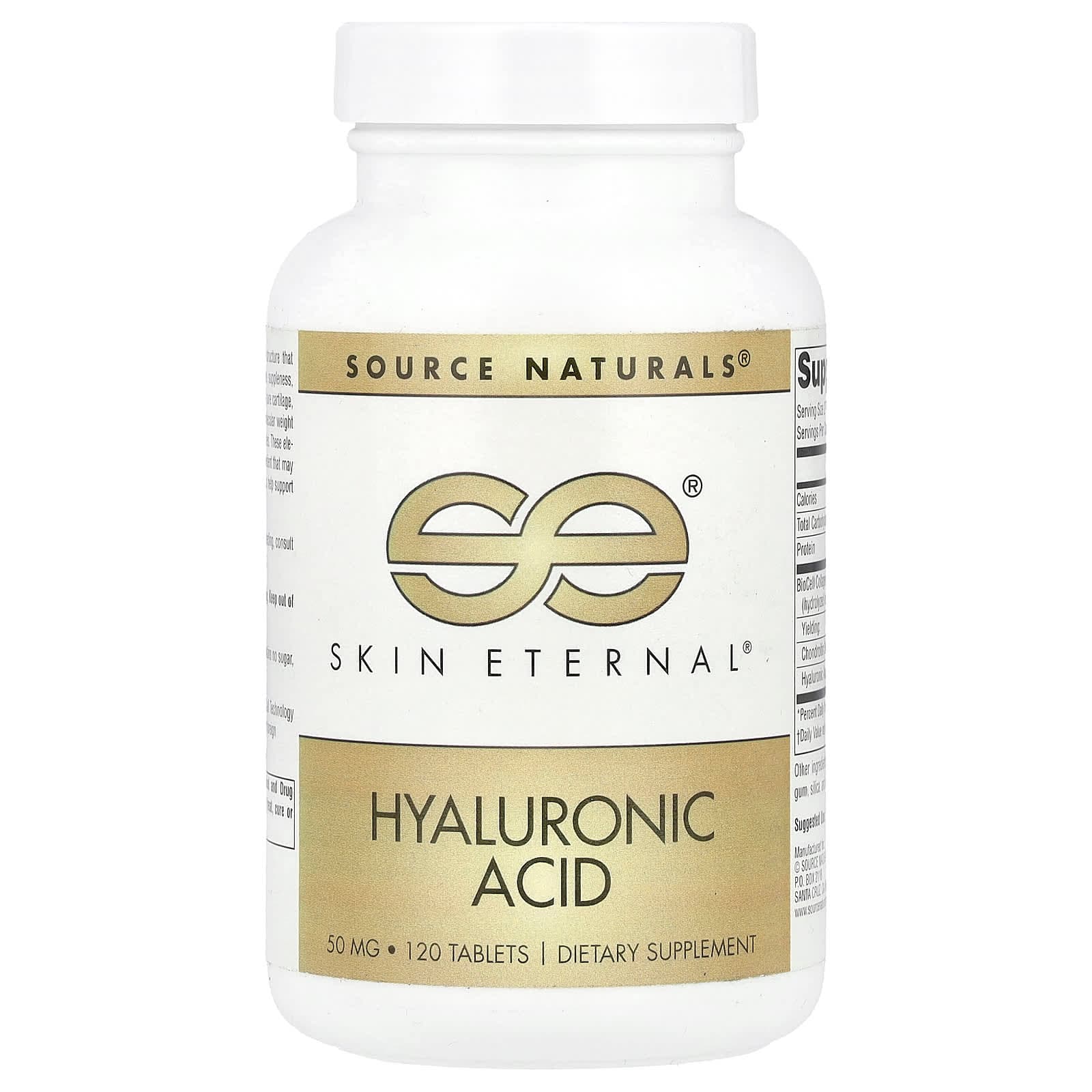 Source Naturals Skin Eternal, Hyaluronic Acid – 120 comprimés de Source Naturals