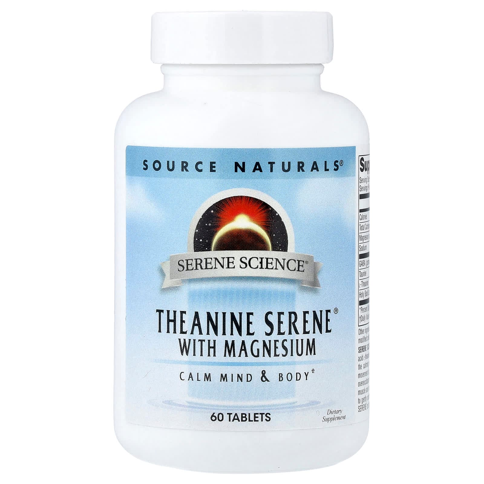 Source Naturals Serene Science, Theanine Serene With Magnesium – 60 comprimés de Source Naturals