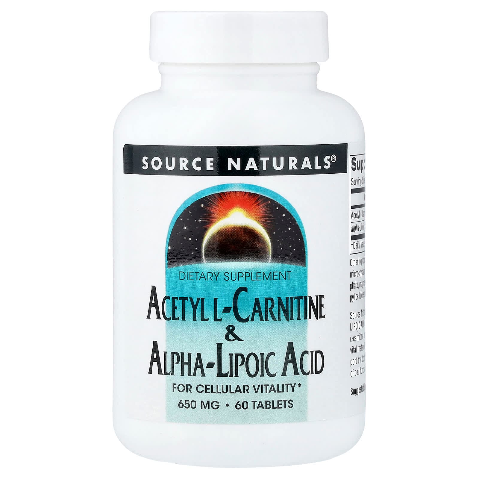 Source Naturals Acetyl L-Carnitine & Alpha-Lipoic Acid – 60 comprimés de Source Naturals