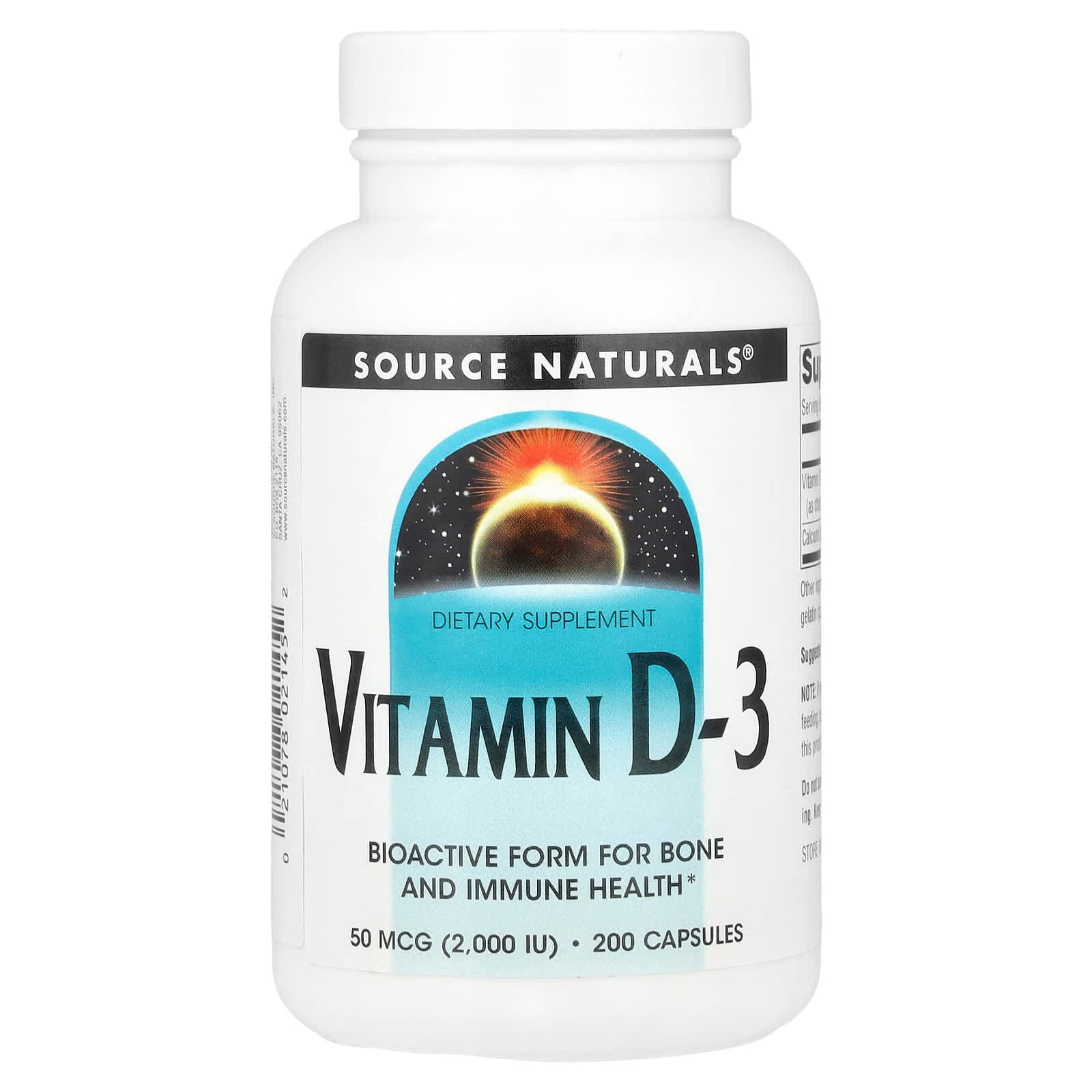 Source Naturals Vitamin D-3 – 200 gélules de Source Naturals
