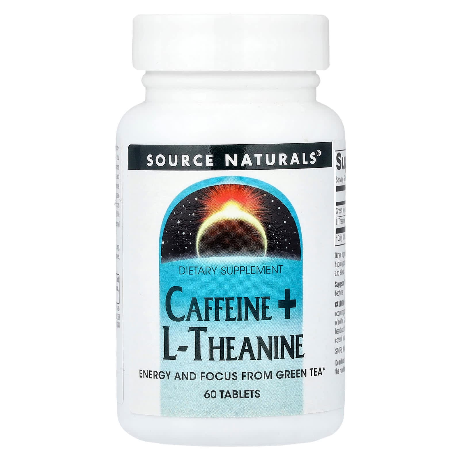 Source Naturals Caffeine + L-Theanine – 60 comprimés de Source Naturals