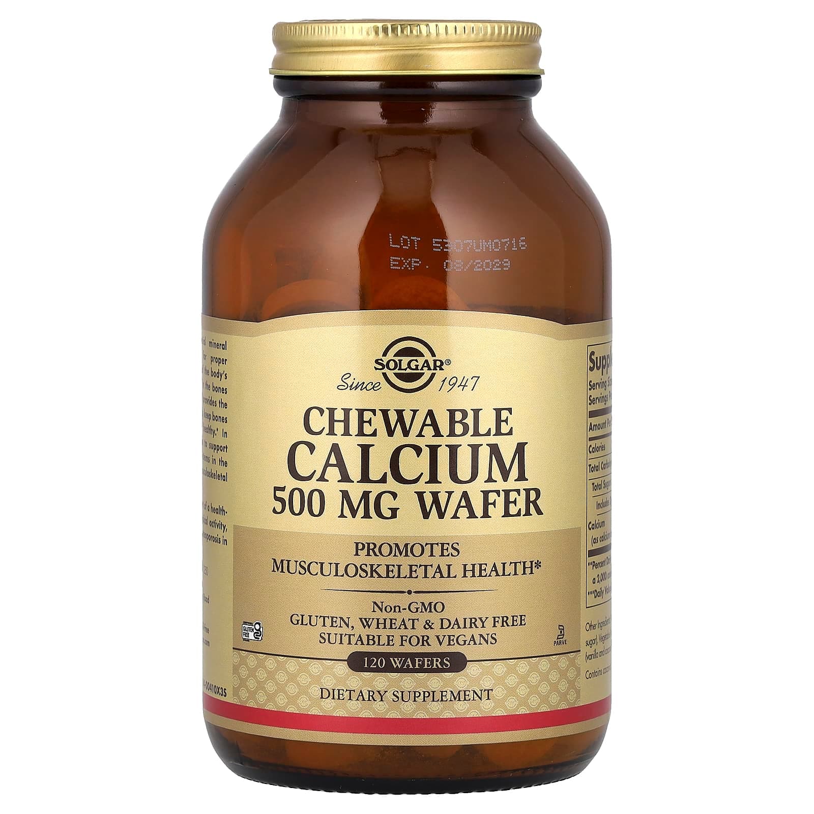 Solgar Chewable Calcium, 120 Wafers (500 mg per Wafer) de Solgar