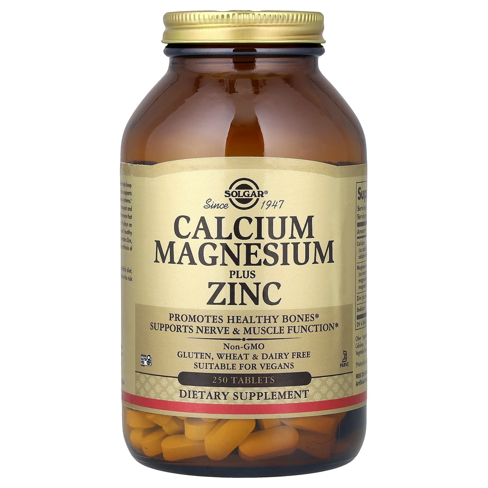 Solgar Calcium Magnesium Plus Zinc – 250 comprimés de Solgar