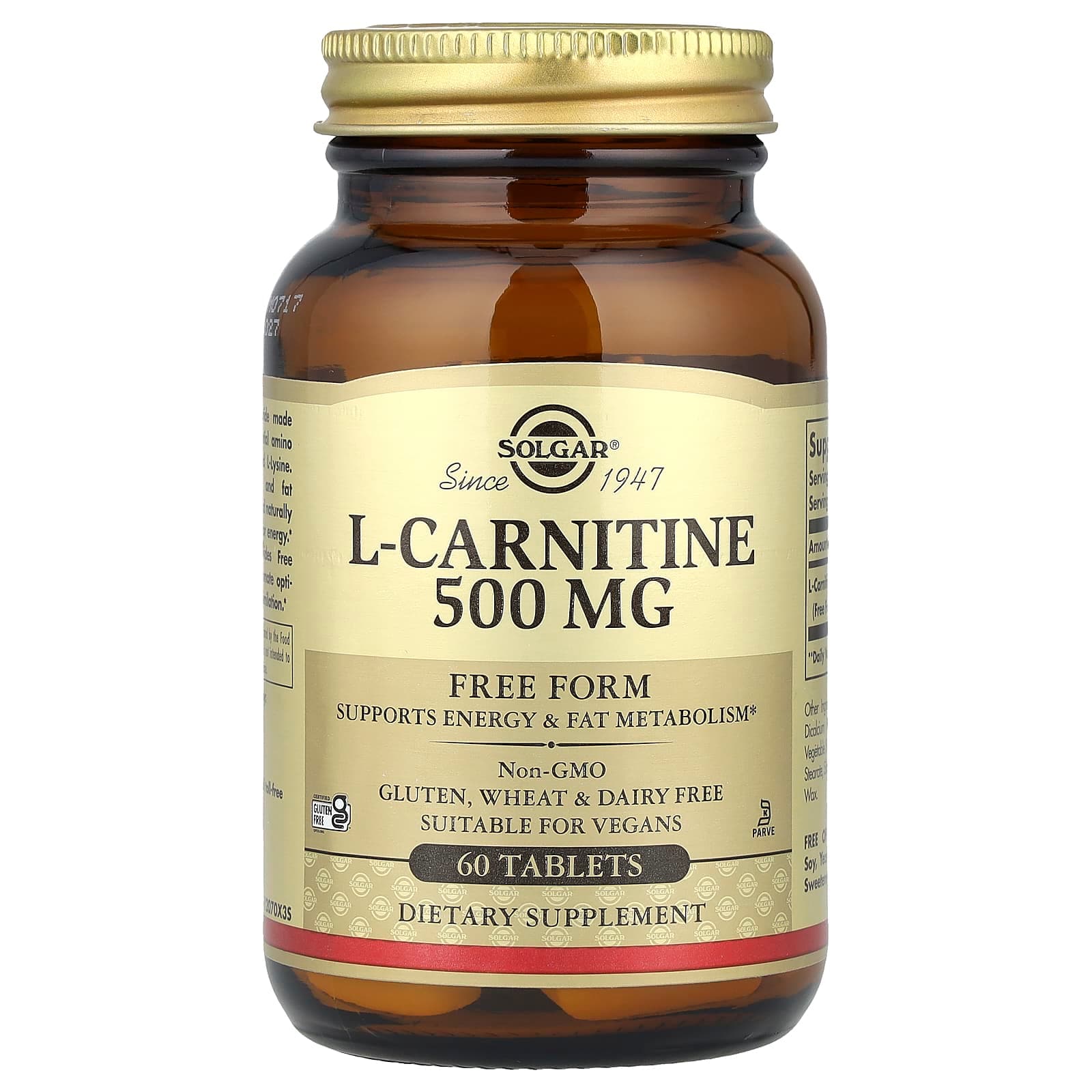 Solgar L-Carnitine, Free Form – 60 comprimés de Solgar