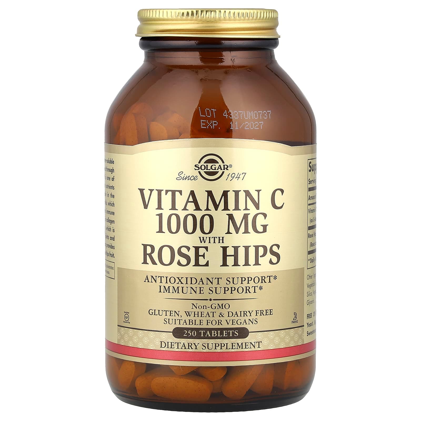 Solgar Vitamin C with Rose Hips – 250 comprimés de Solgar