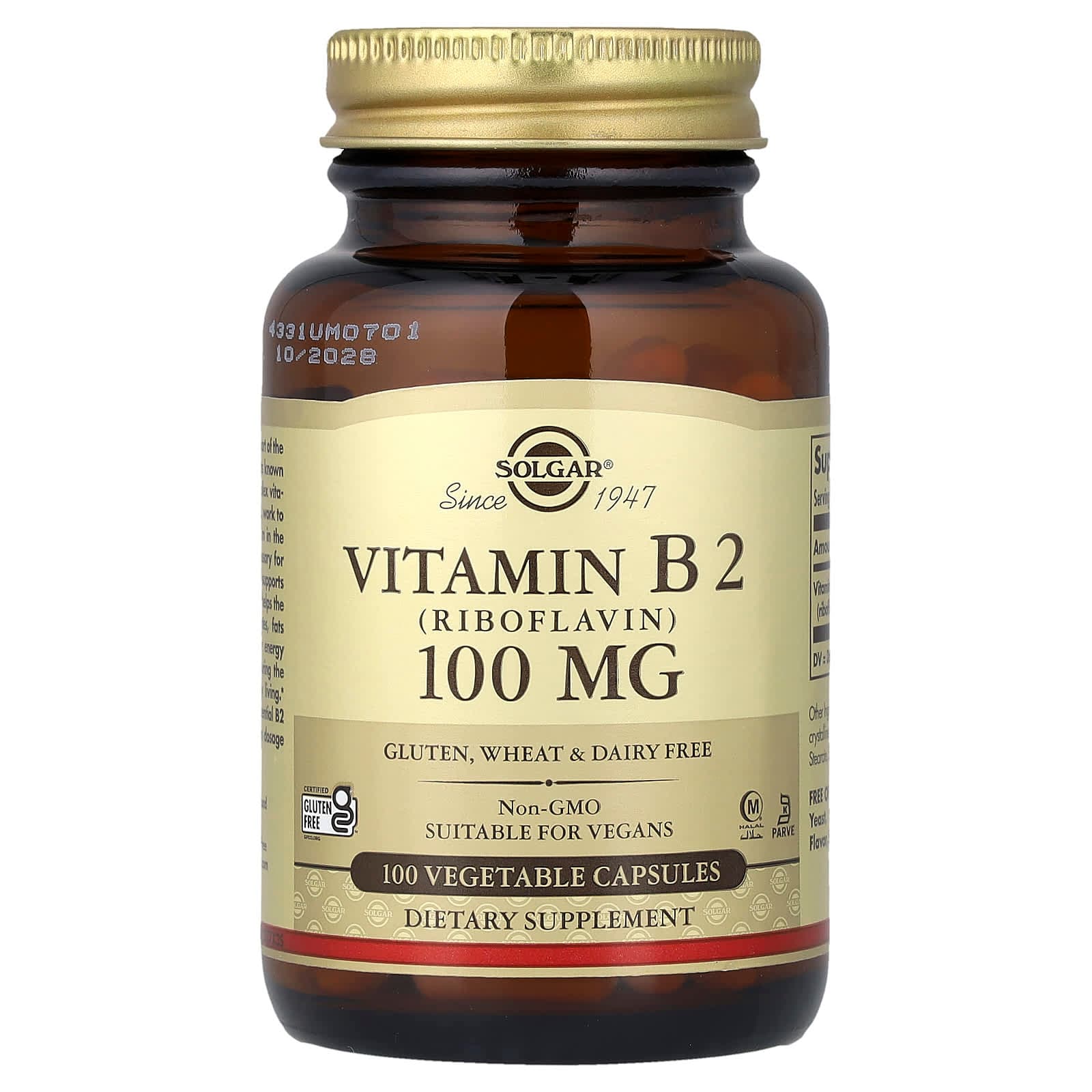 Solgar Vitamin B2 (Riboflavin) – 100 mg de Solgar