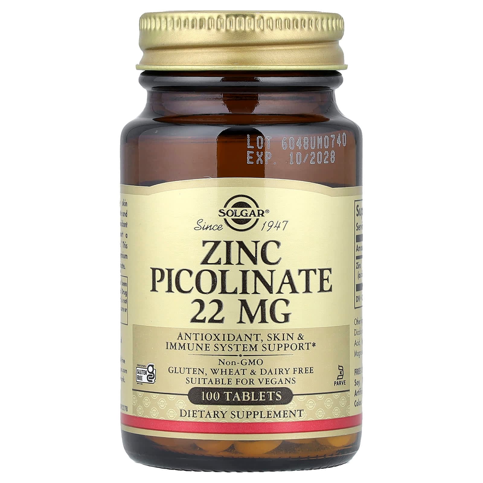 Solgar Zinc Picolinate – 100 comprimés de Solgar