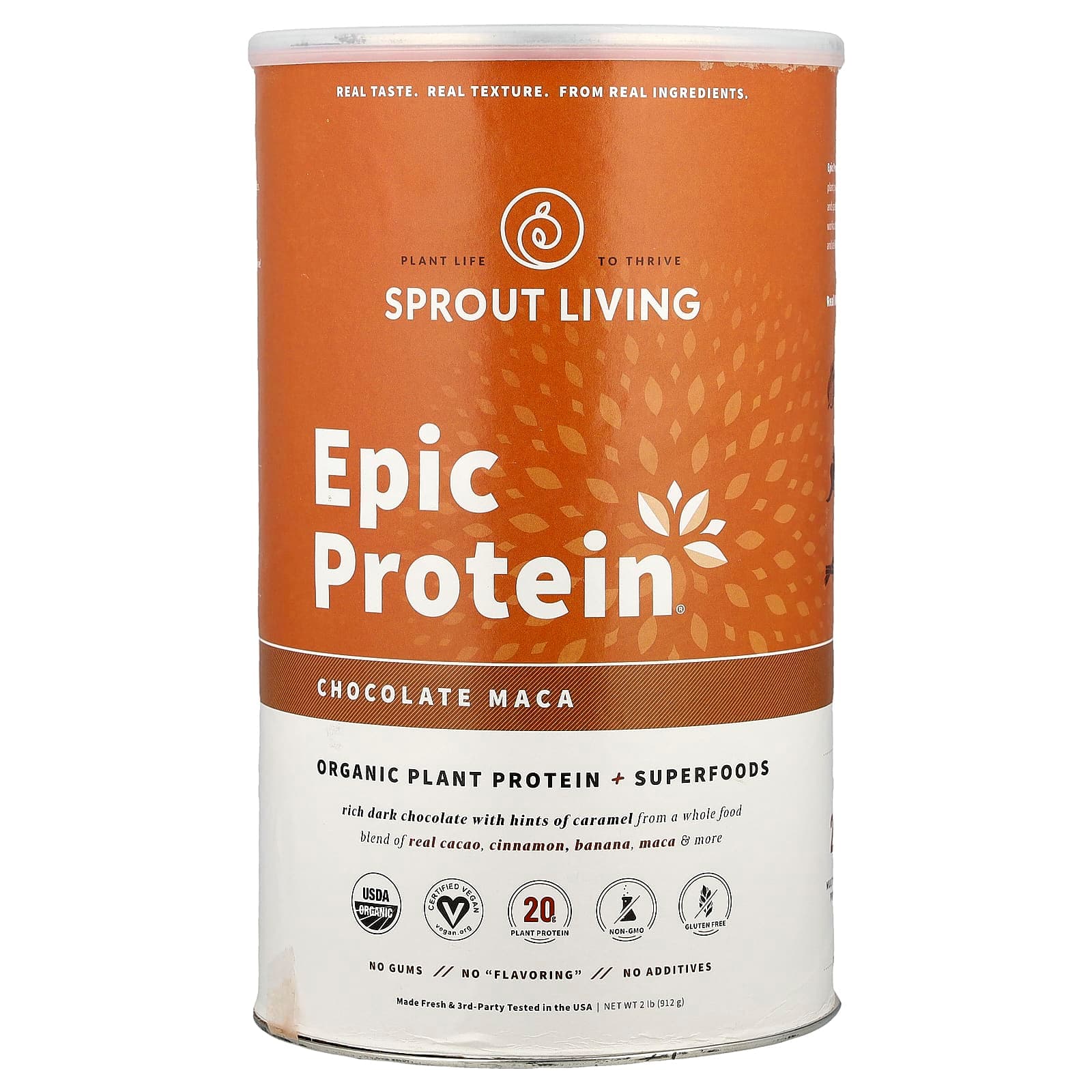 Sprout Living Epic Protein, Organic Plant Protein + Superfoods – Chocolate Maca – 912 g de Sprout Living