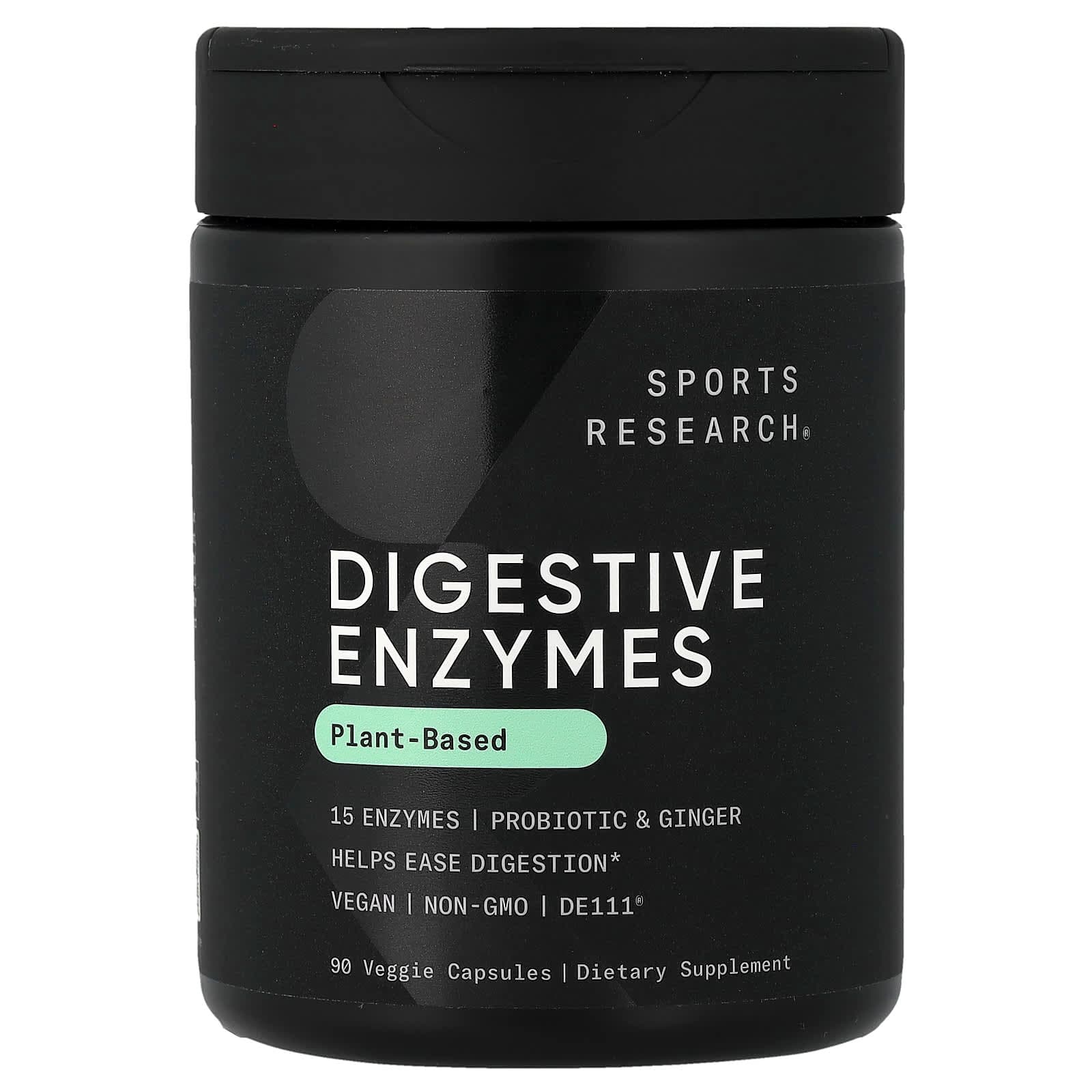 Sports Research Digestive Enzymes, Plant-Based – 90 gélules végétales de Sports Research