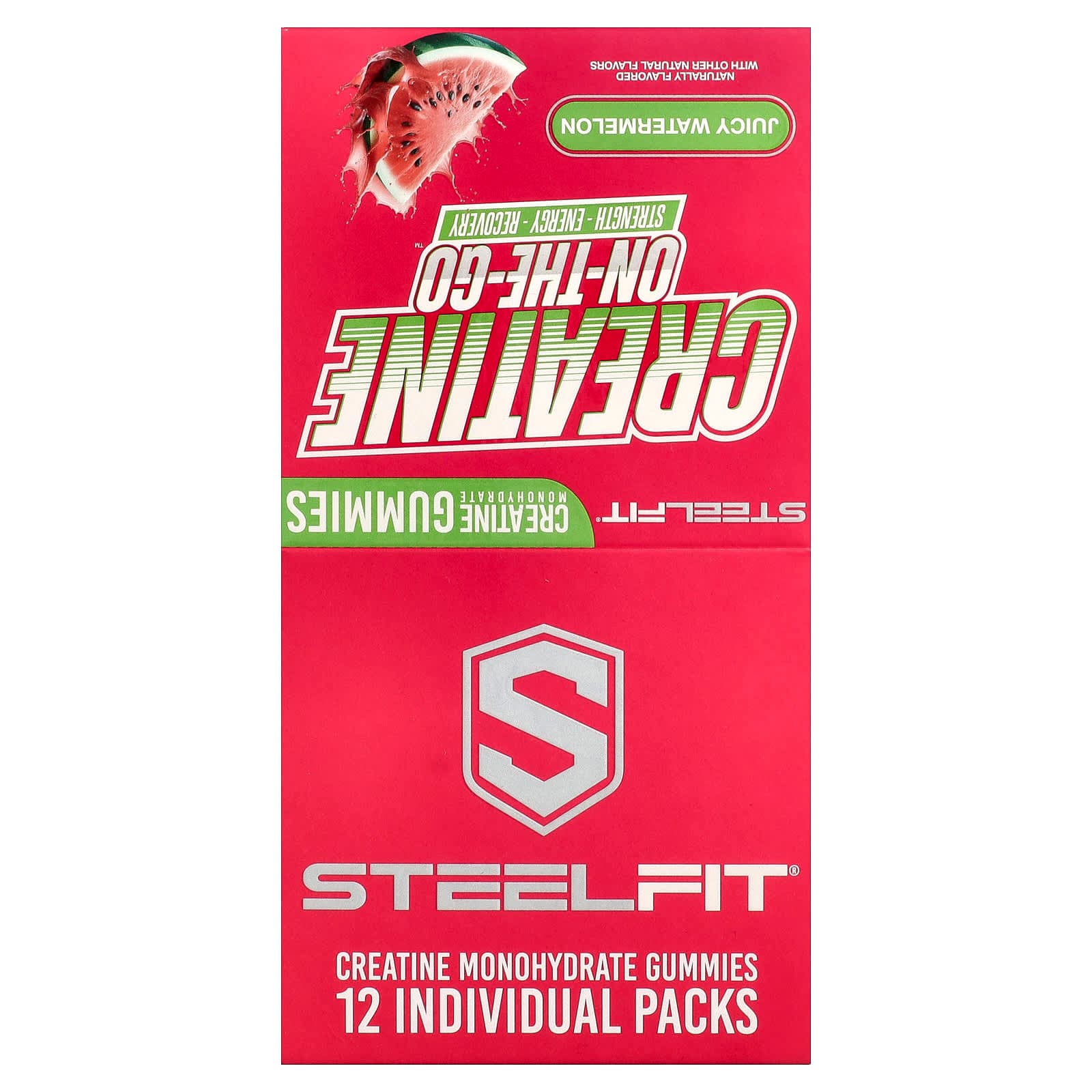 SteelFit Creatine On-The-Go, Creatine Monohydrate Gummies – Juicy Watermelon – 22 g de SteelFit
