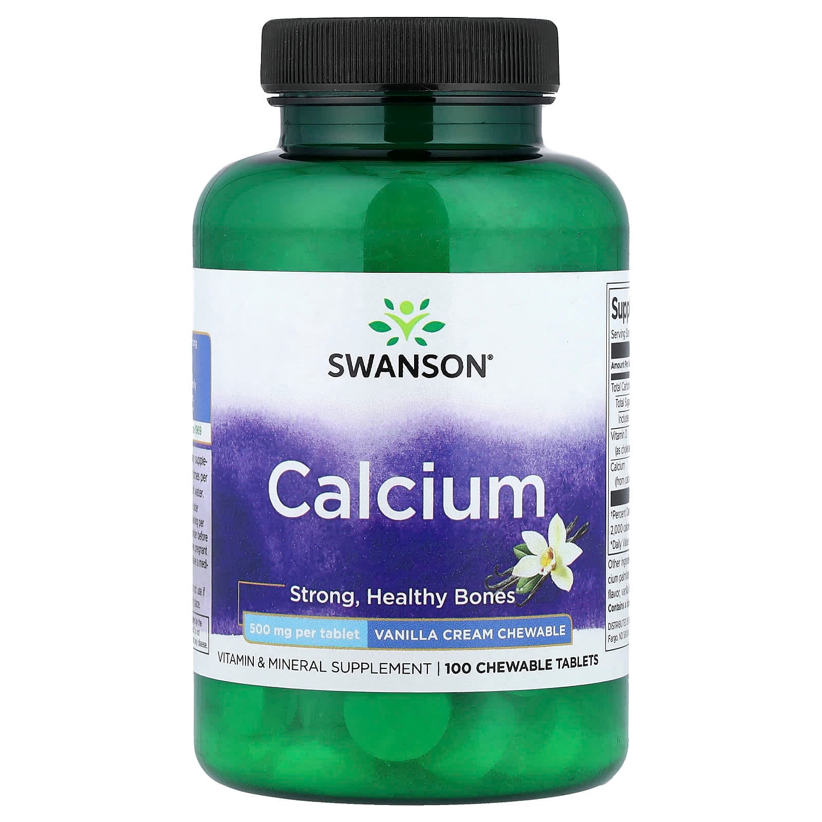 Swanson Vitamins Calcium, 100 Chewable Tablets – Vanilla Cream de Swanson Vitamins