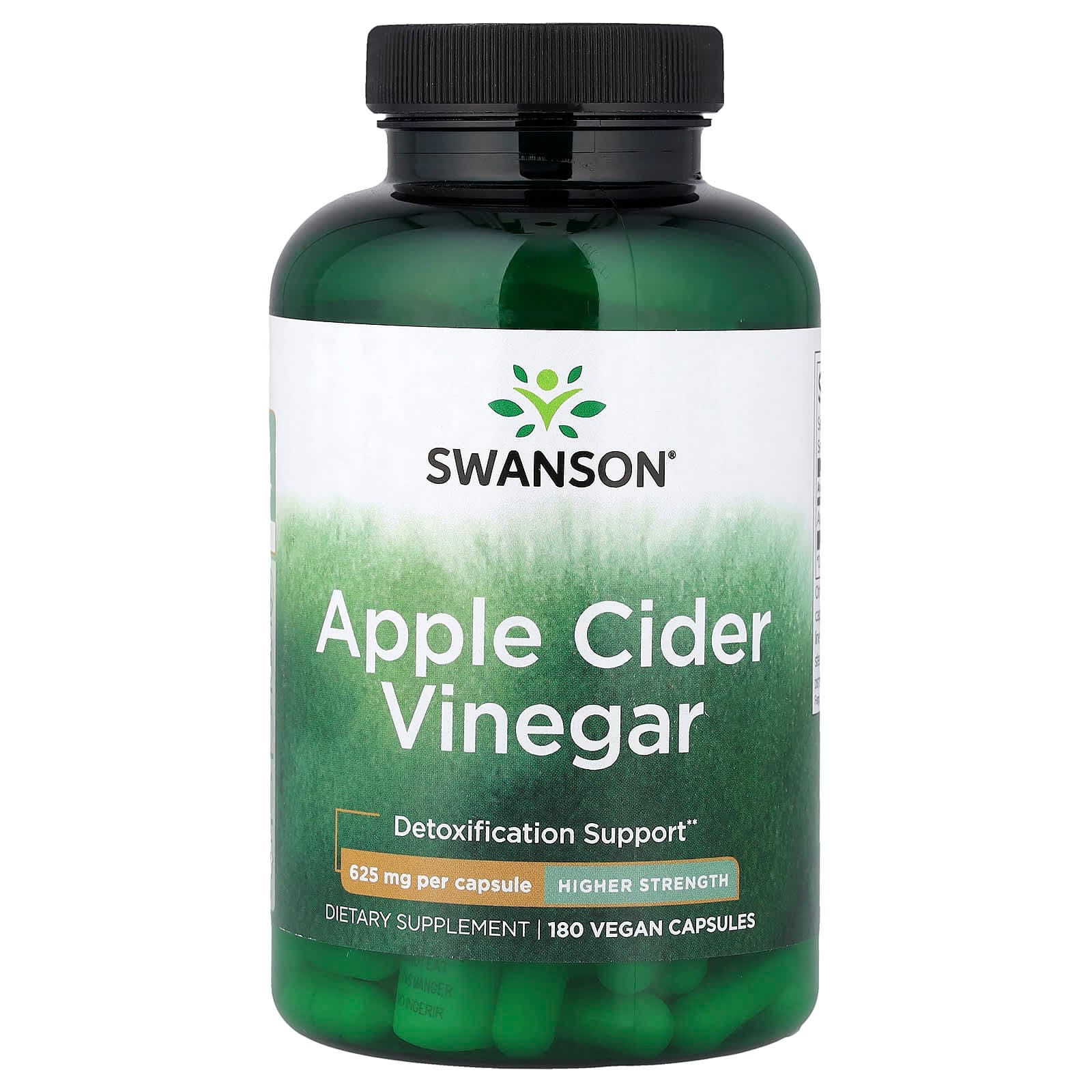 Swanson Vitamins Apple Cider Vinegar, Higher Strength – Apple Cider Vinegar – 180 gélules véganes de Swanson Vitamins