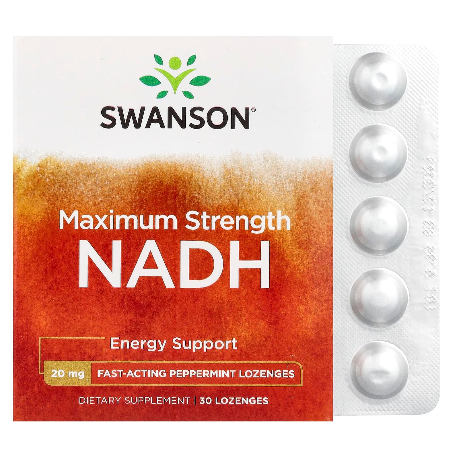 Swanson Vitamins NADH – Peppermint – 30 pastilles de Swanson Vitamins