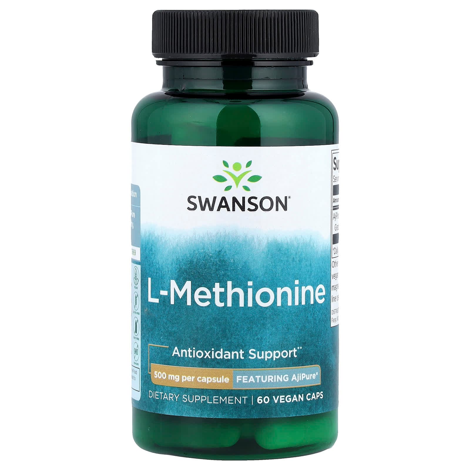 Swanson Vitamins L-Methionine, Featuring AjiPure – 60 gélules véganes de Swanson Vitamins