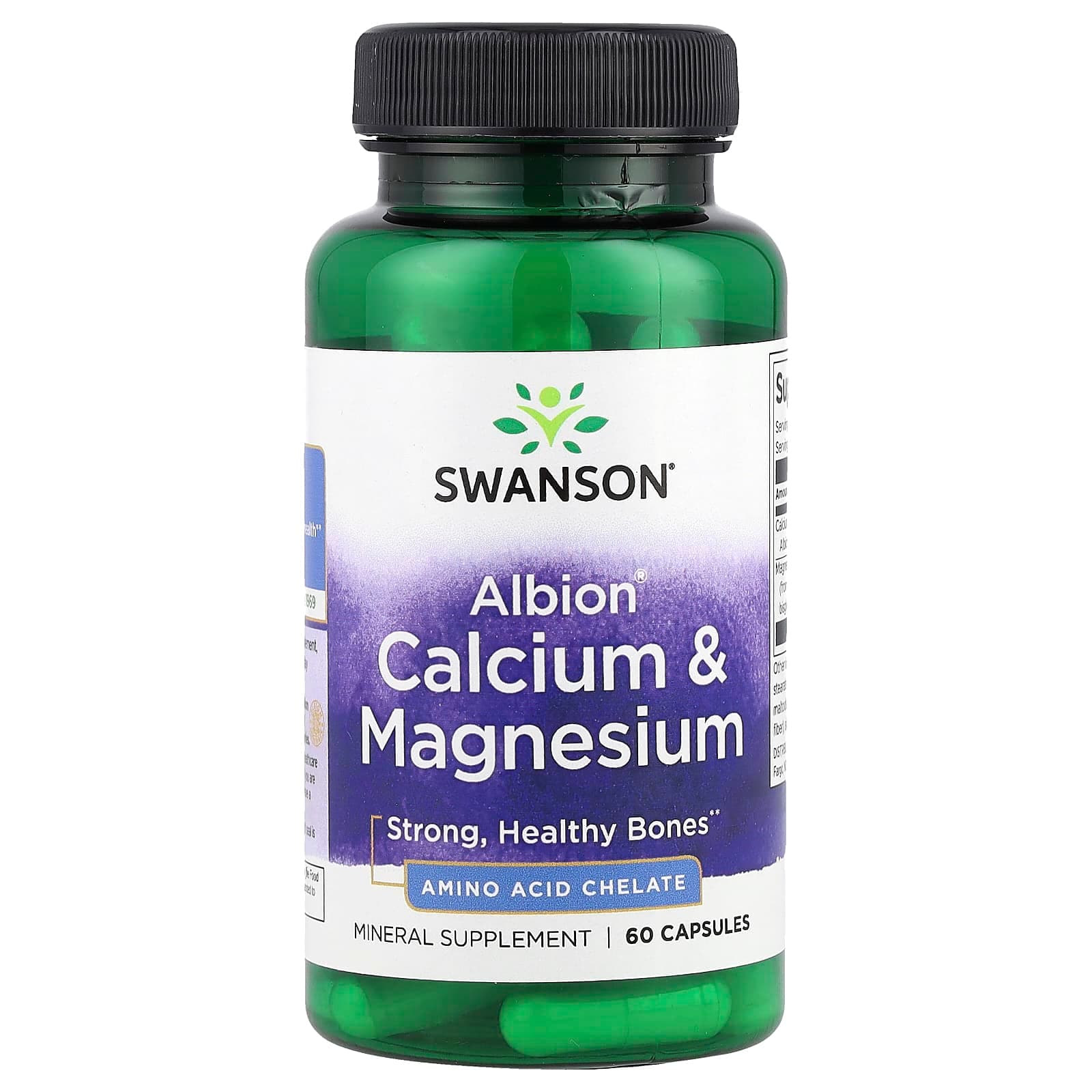 Swanson Vitamins Albion Calcium & Magnesium – 60 gélules de Swanson Vitamins
