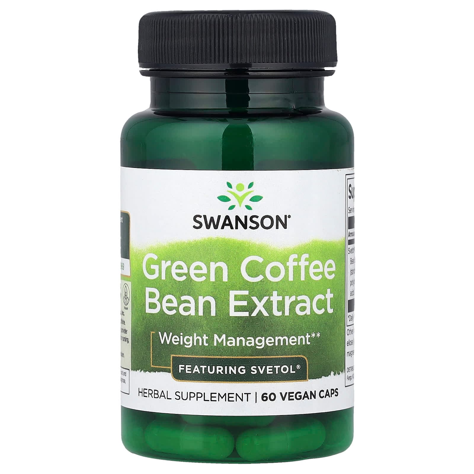 Swanson Vitamins Green Coffee Bean Extract – Green Coffee Bean Extract – 60 gélules véganes de Swanson Vitamins