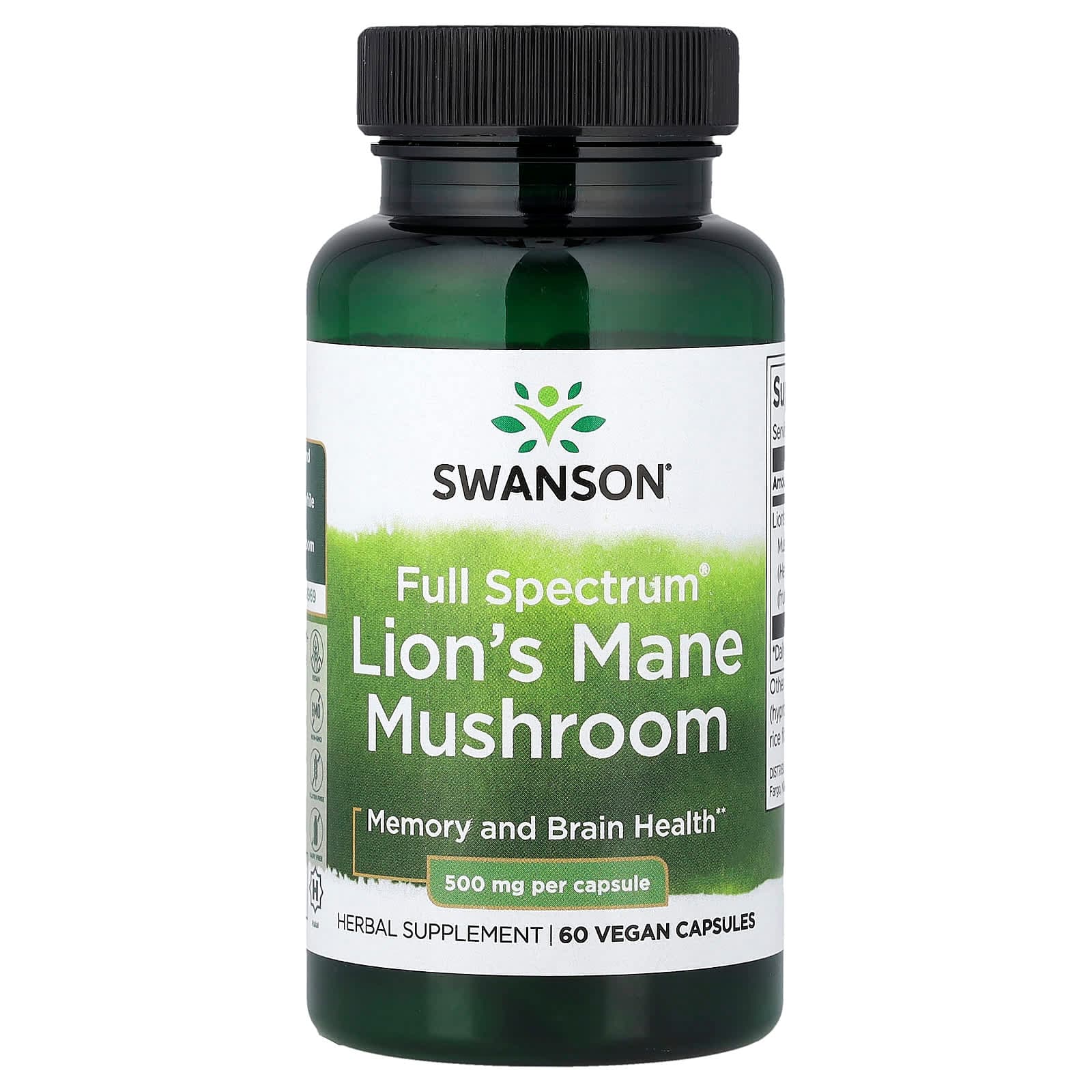 Swanson Vitamins Full Spectrum Lion's Mane Mushroom – 60 gélules véganes de Swanson Vitamins