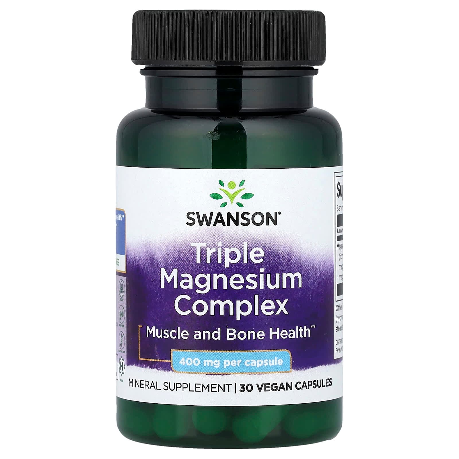Swanson Vitamins Triple Magnesium Complex – 30 gélules véganes de Swanson Vitamins