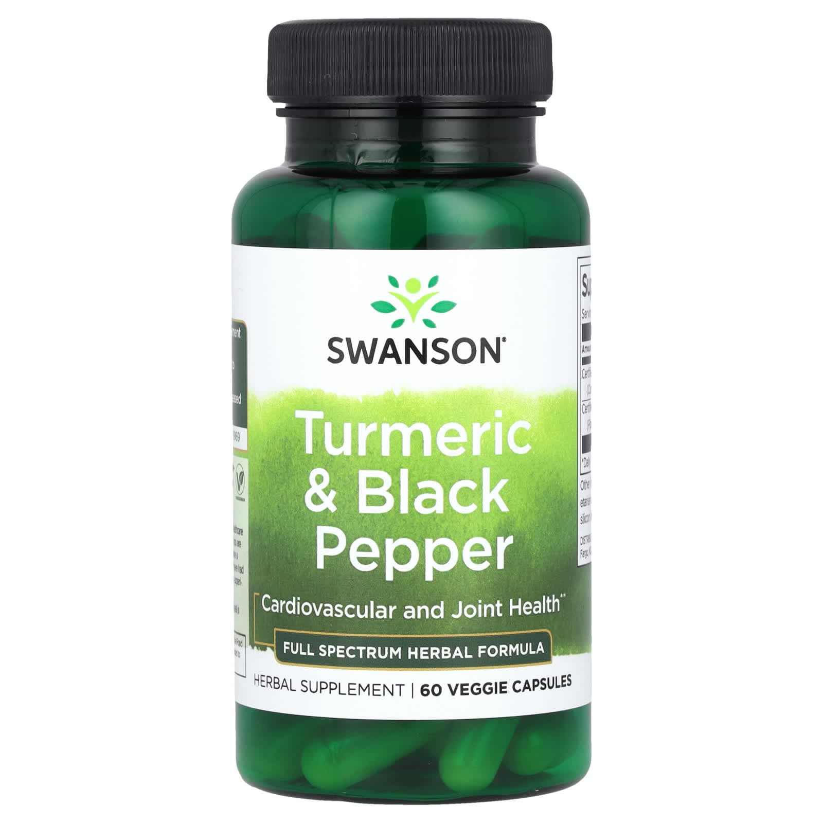 Swanson Vitamins Turmeric & Black Pepper – 60 gélules végétales de Swanson Vitamins