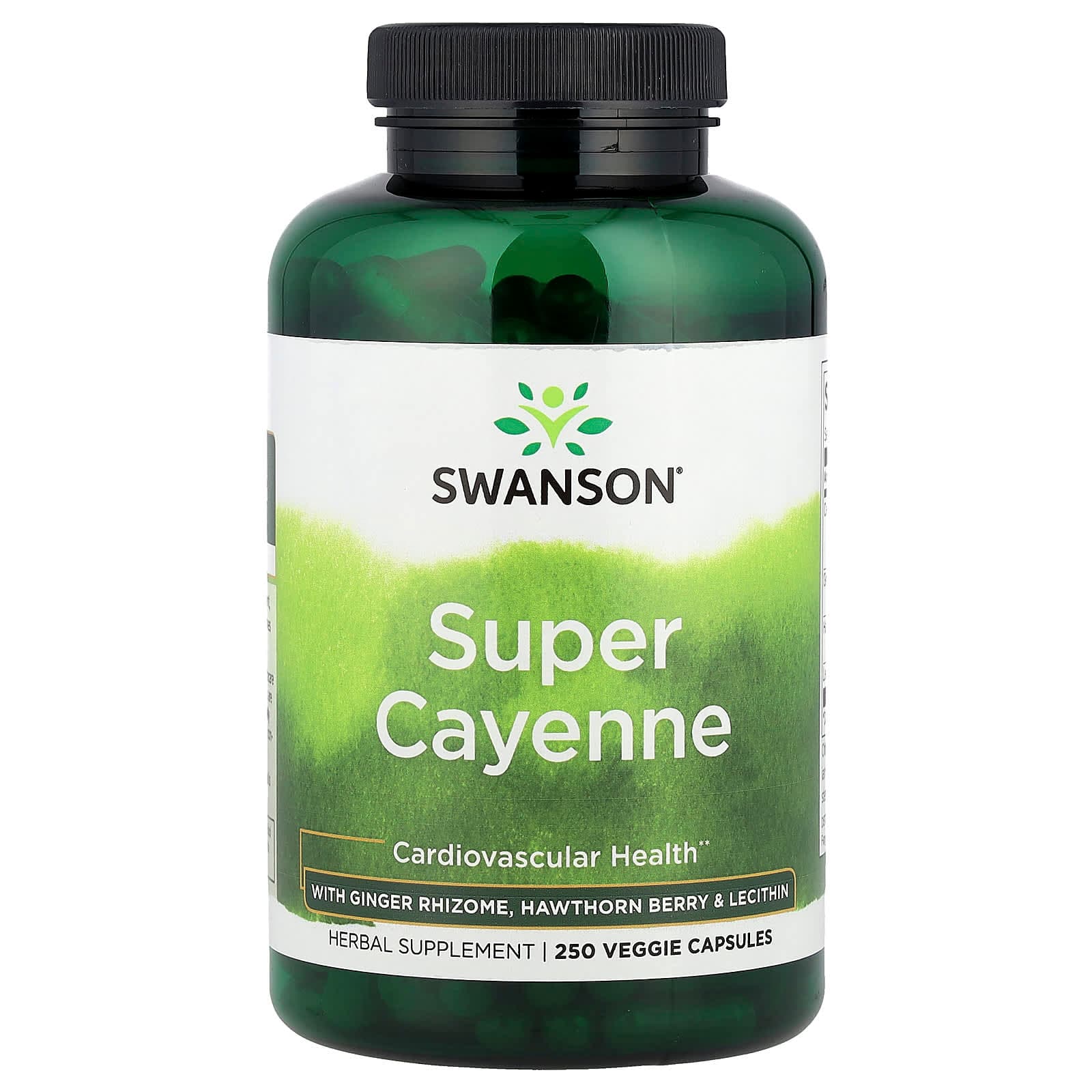 Swanson Vitamins Super Cayenne with Ginger Rhizome – Hawthorn Berry & Lecithin – 250 gélules végétales de Swanson Vitamins