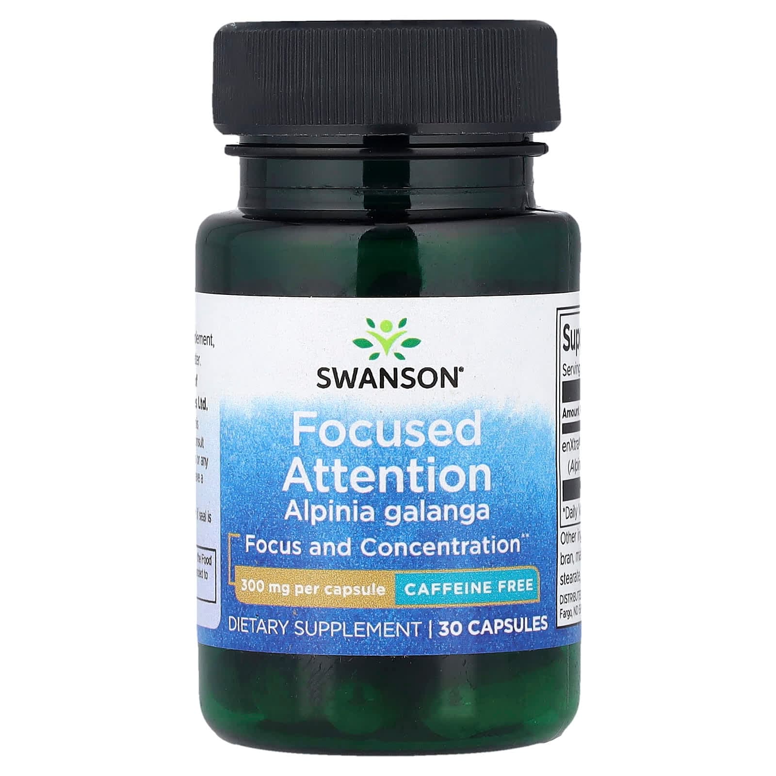 Swanson Vitamins Focused Attention Alpinia Galanga, Caffeine Free – 30 gélules de Swanson Vitamins