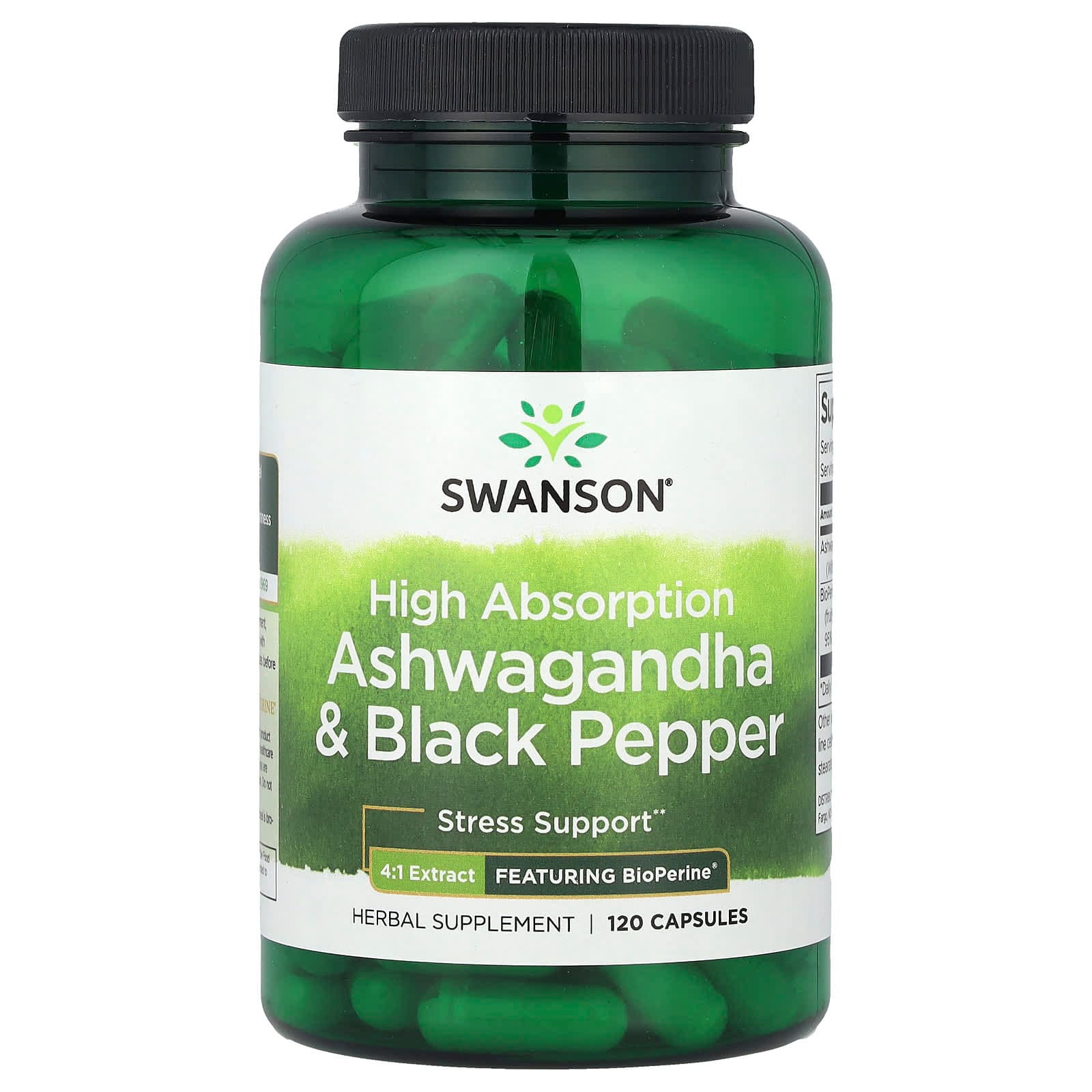 Swanson Vitamins High Absorption Ashwagandha & Black Pepper – 120 gélules de Swanson Vitamins