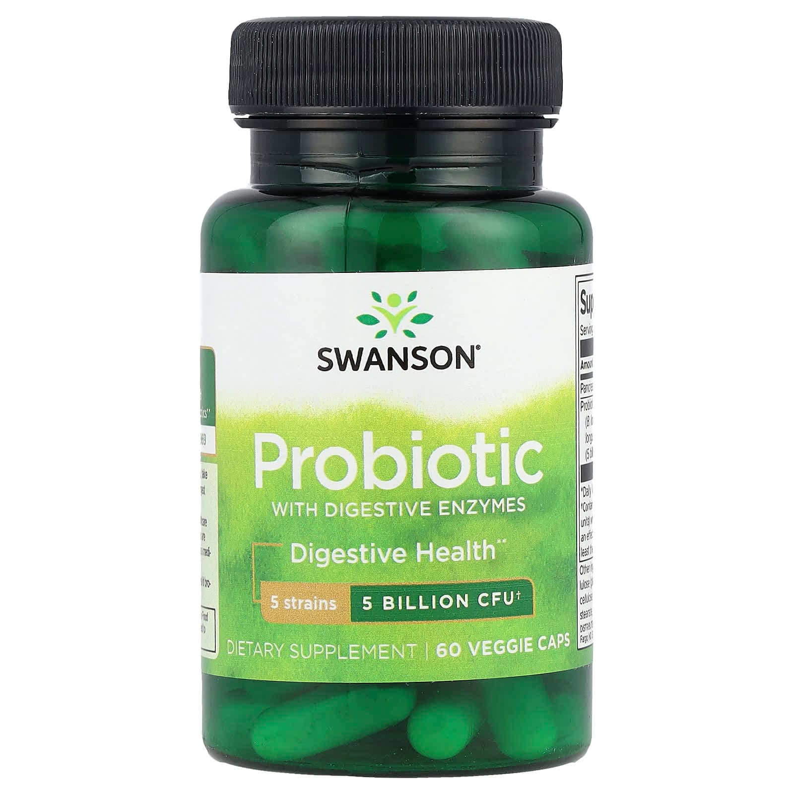 Swanson Vitamins Probiotic with Digestive Enzymes – 60 gélules végétales de Swanson Vitamins