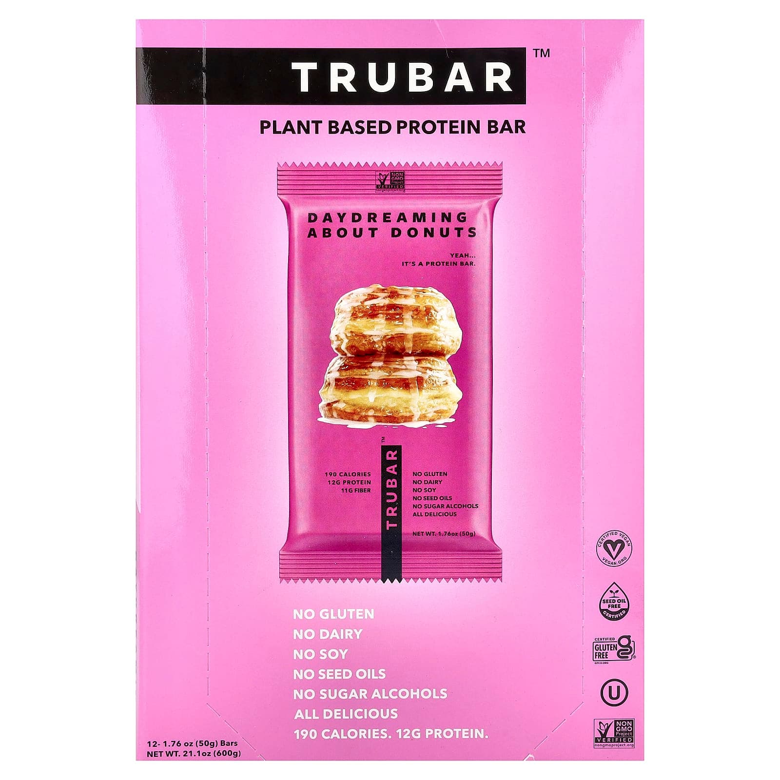 Trubar Plant Based Protein Bar, Daydreaming About Donuts – 50 g de Trubar